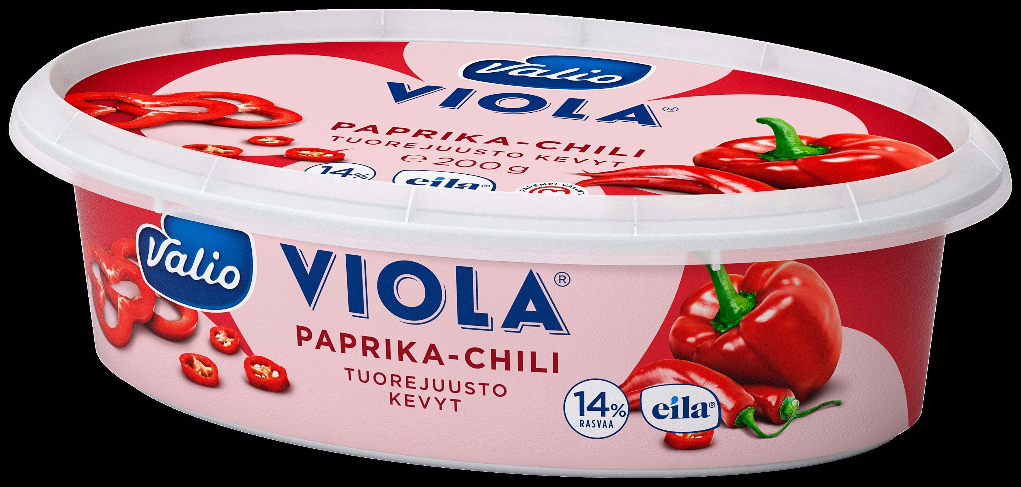 Valio Viola® kevyt e200 g paprika-chili tuorejuusto laktoositon
