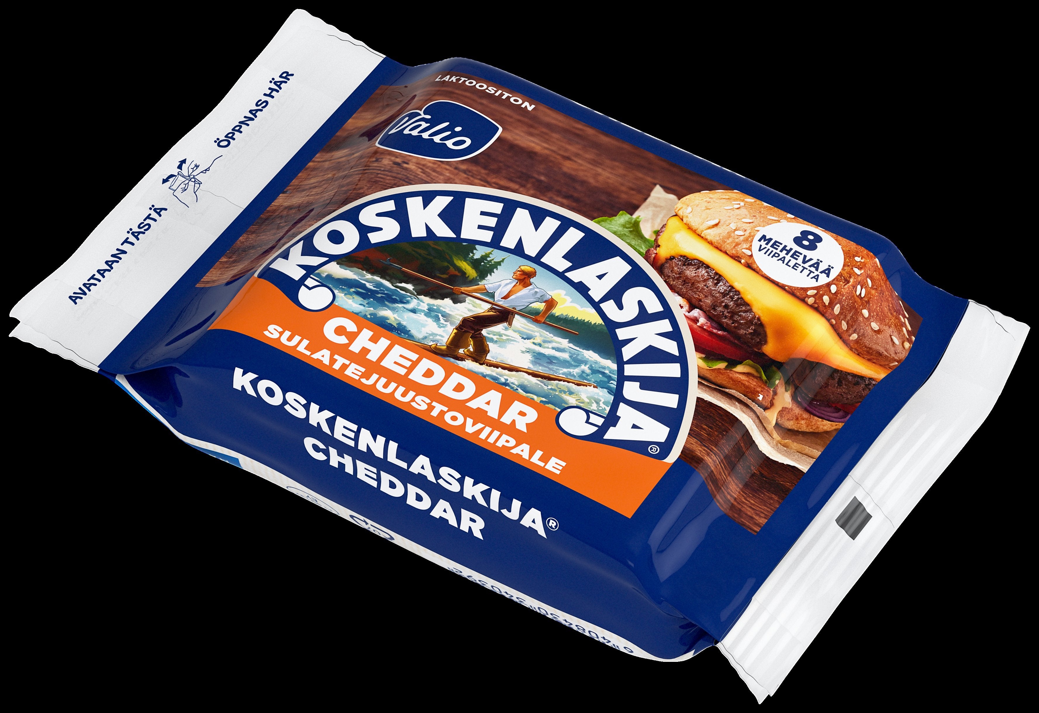 Valio Koskenlaskija® e200 g cheddar sulatejuustoviipale laktoositon