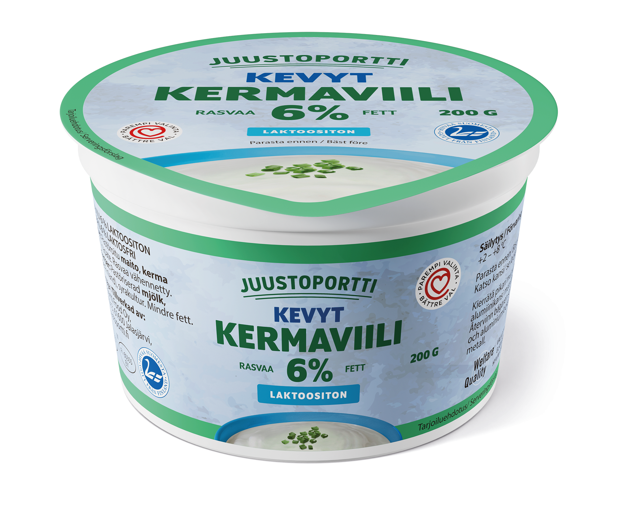 Juustoportti Kermaviili 6 % 200 g laktoositon