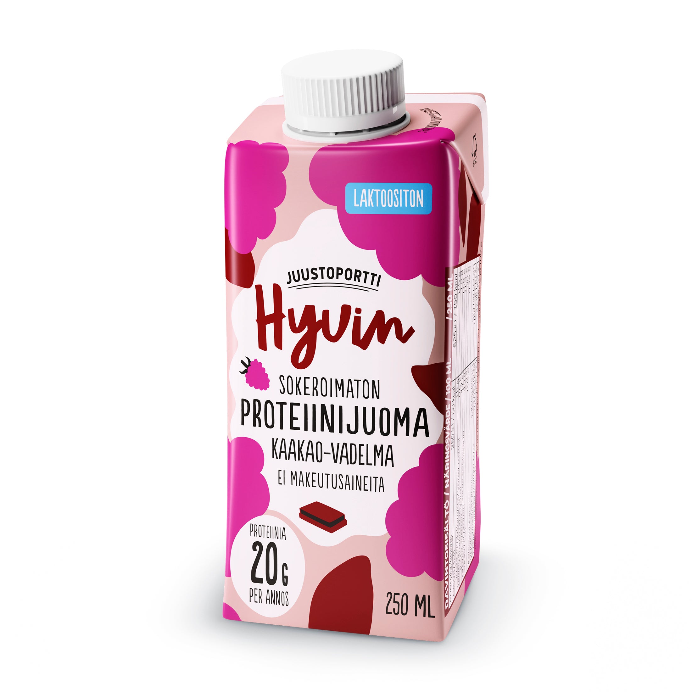 Juustoportti Hyvin proteiinijuoma 250 ml kaakao-vadelma laktoositon