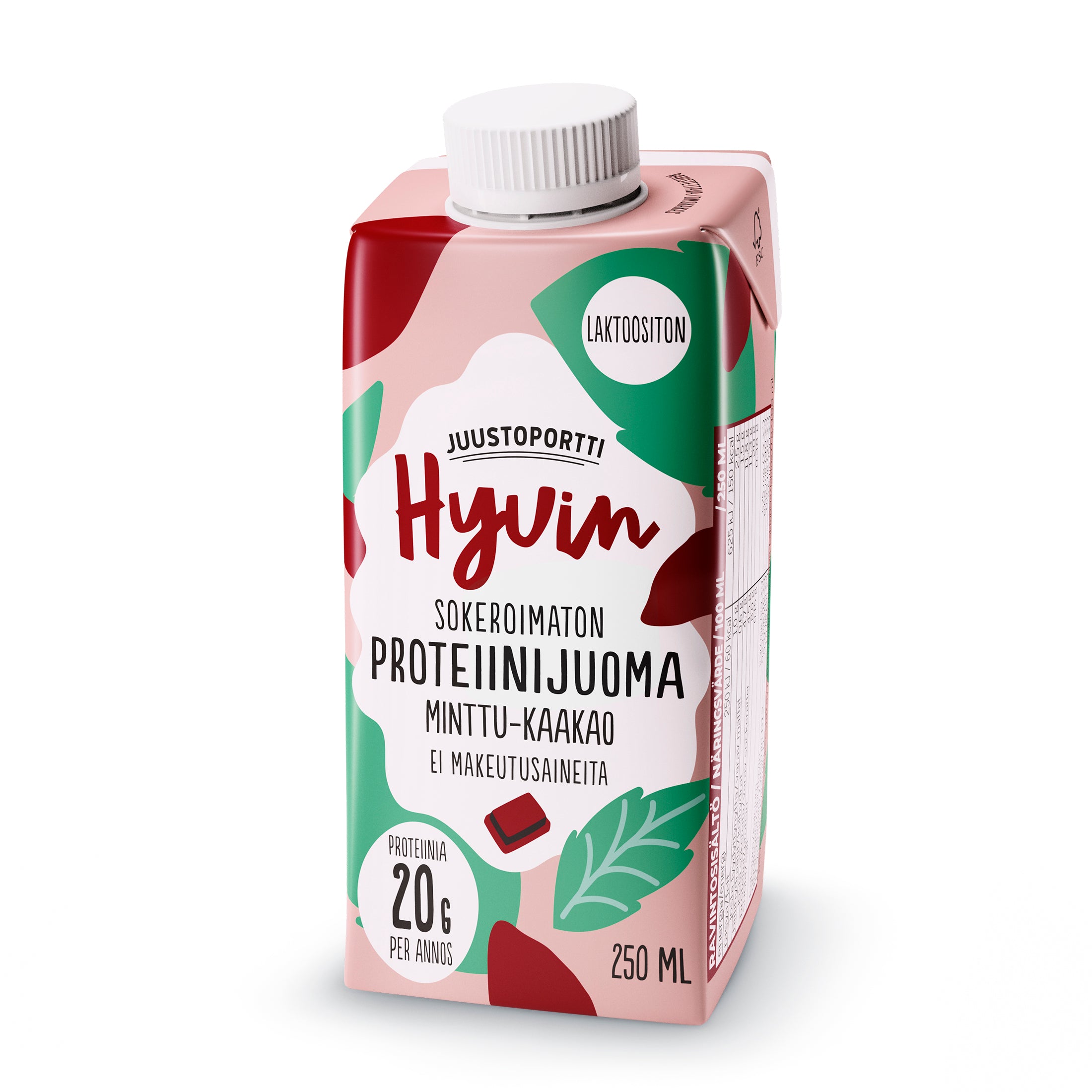 Juustoportti Hyvin proteiinijuoma 250 ml  minttu-kaakao laktoositon