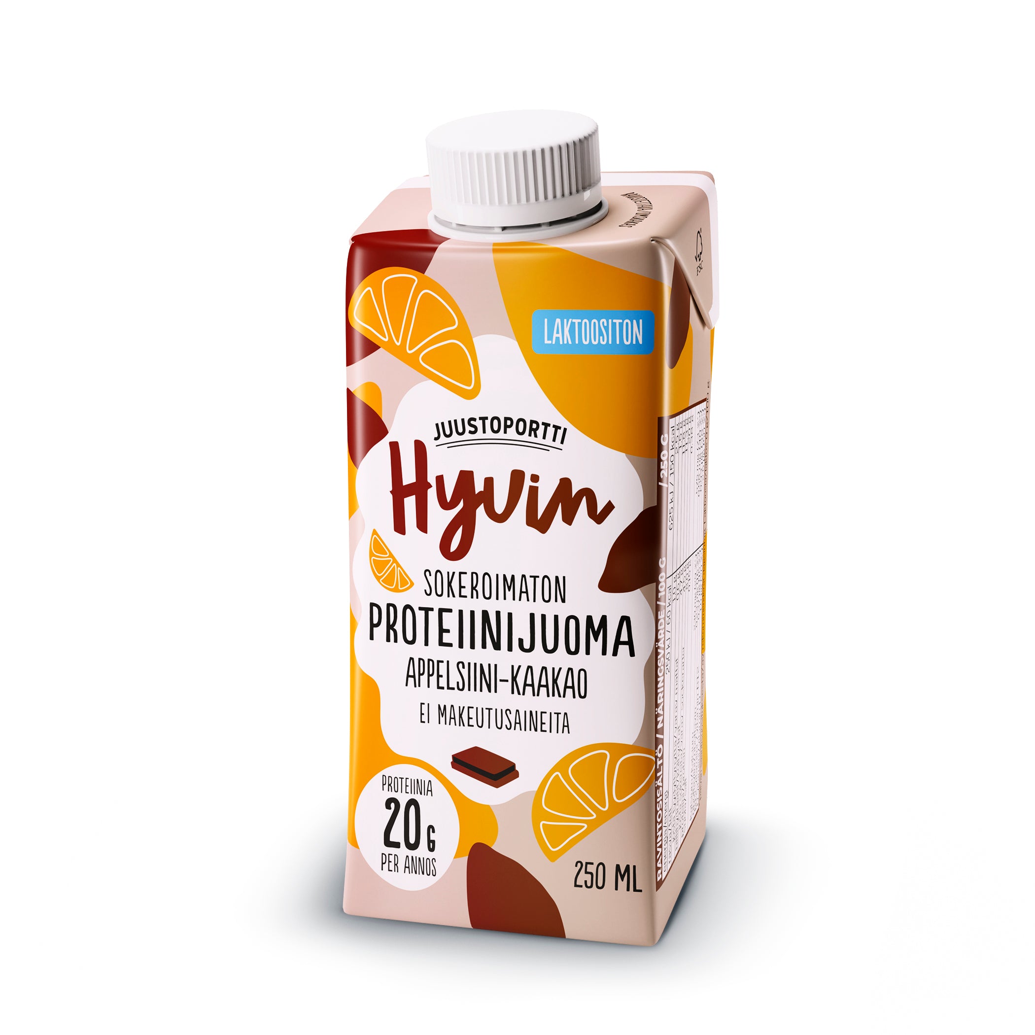 Juustoportti Hyvin proteiinijuoma 250 ml appelsiini-kaakao laktoositon