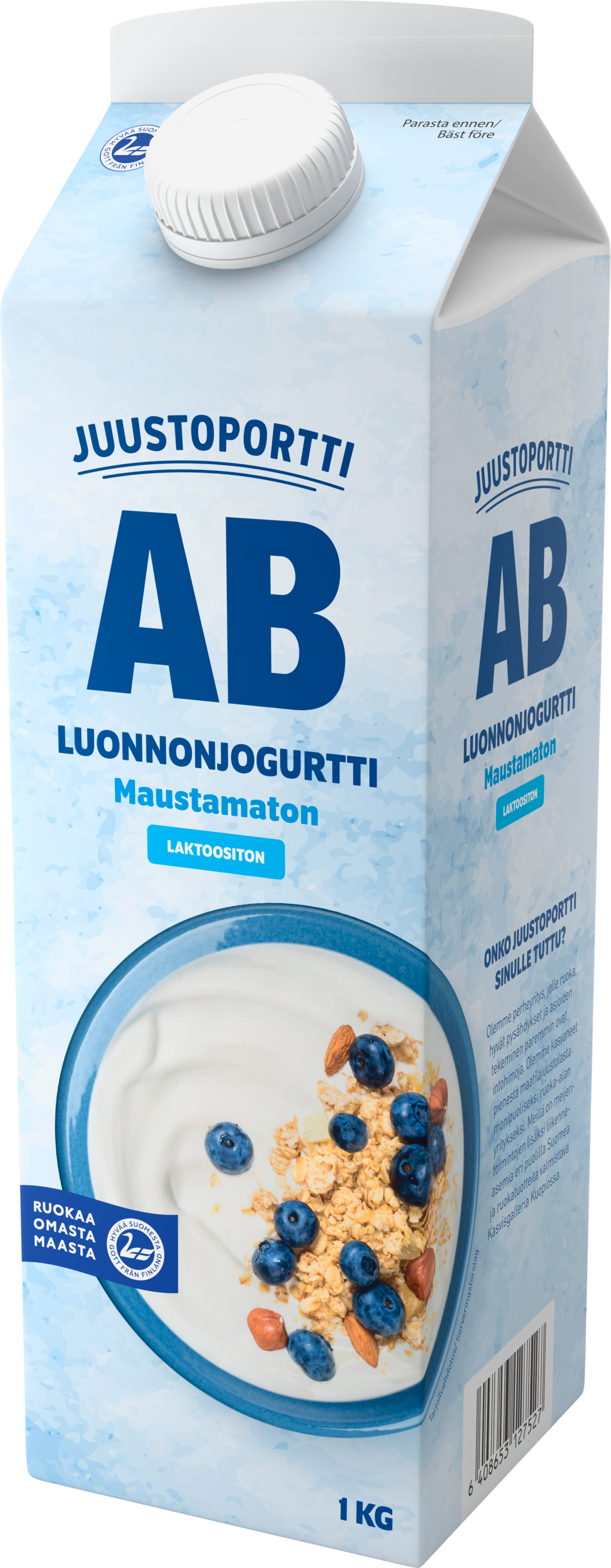 Juustoportti AB-luonnonjogurtti 1 kg maustamaton laktoositon