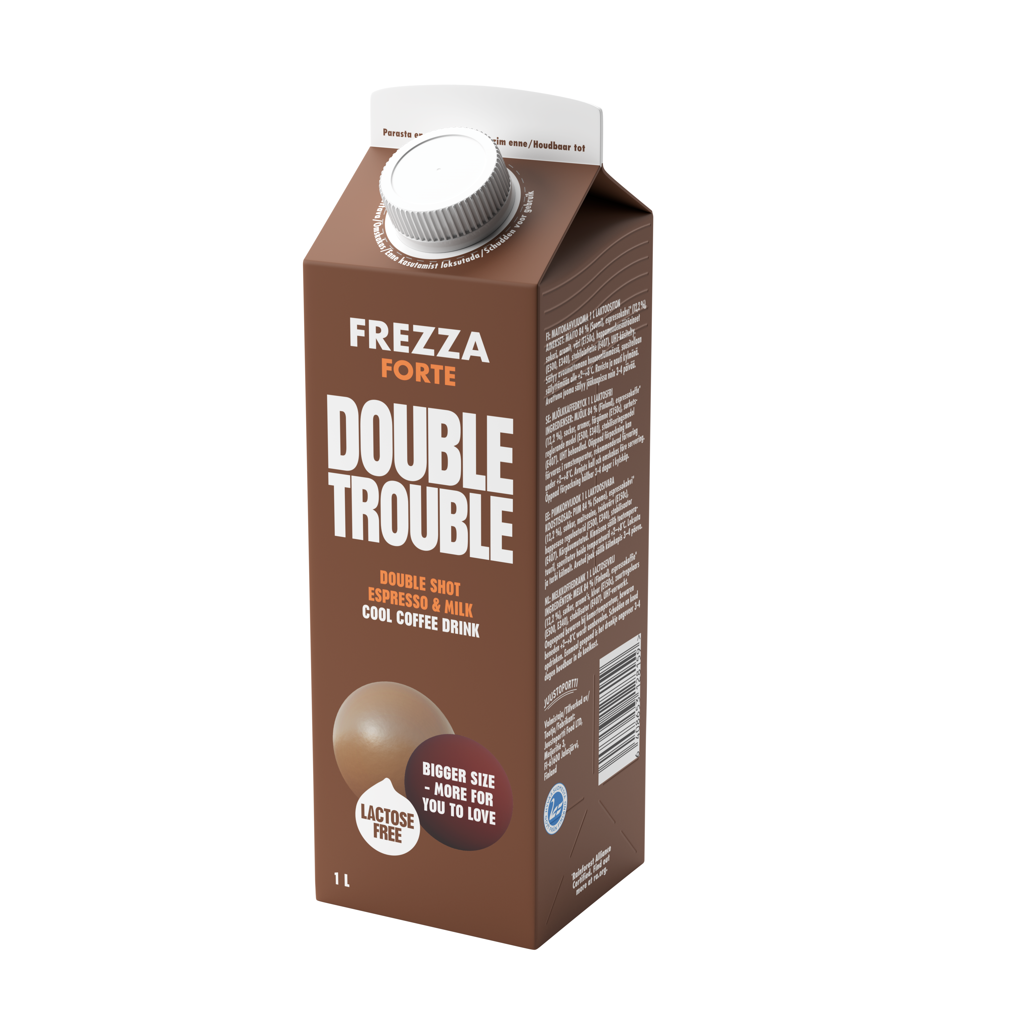 Frezza Forte Double Trouble 1 l maitokahvijuoma laktoositon