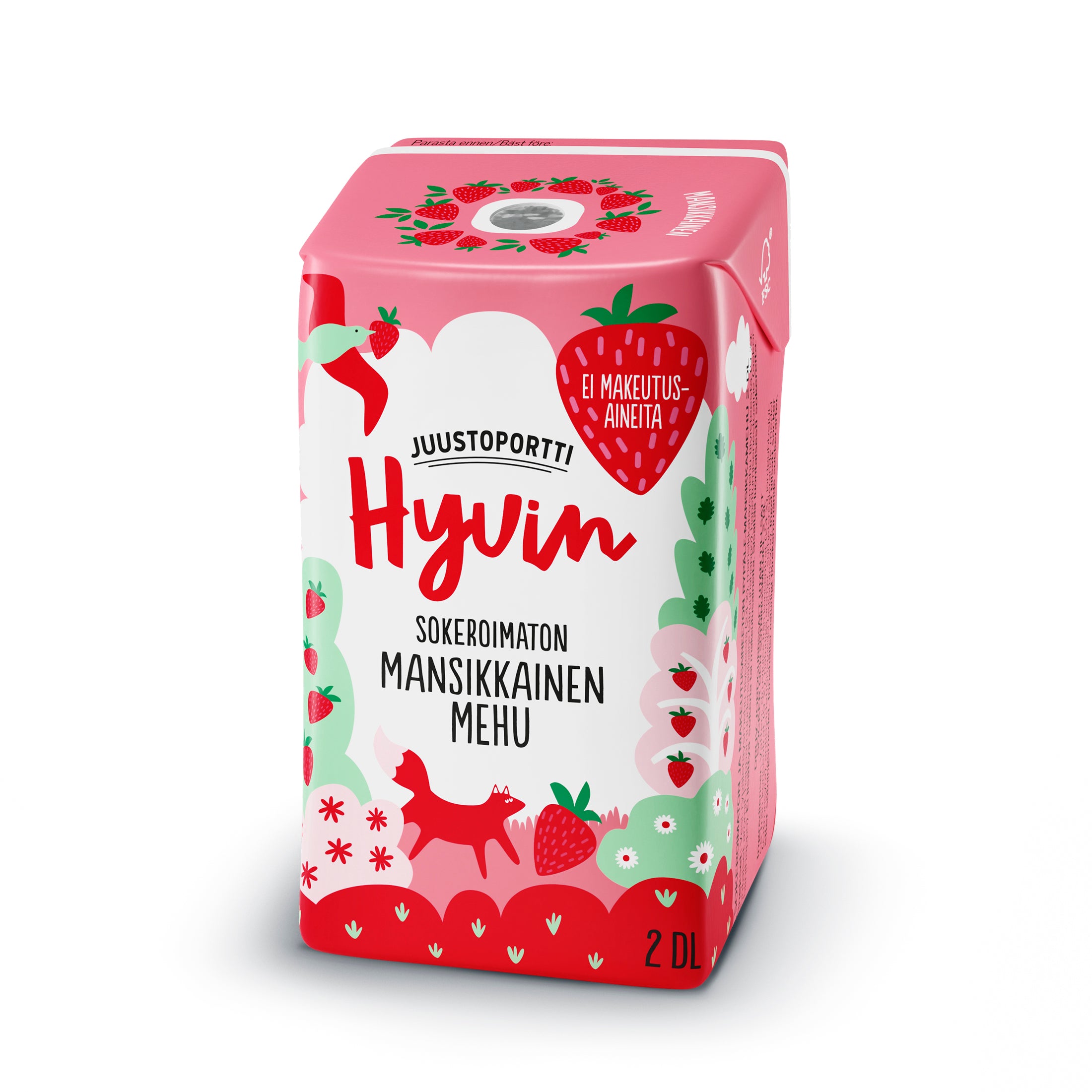 Juustoportti Hyvin mehu 2 dl mansikkainen
