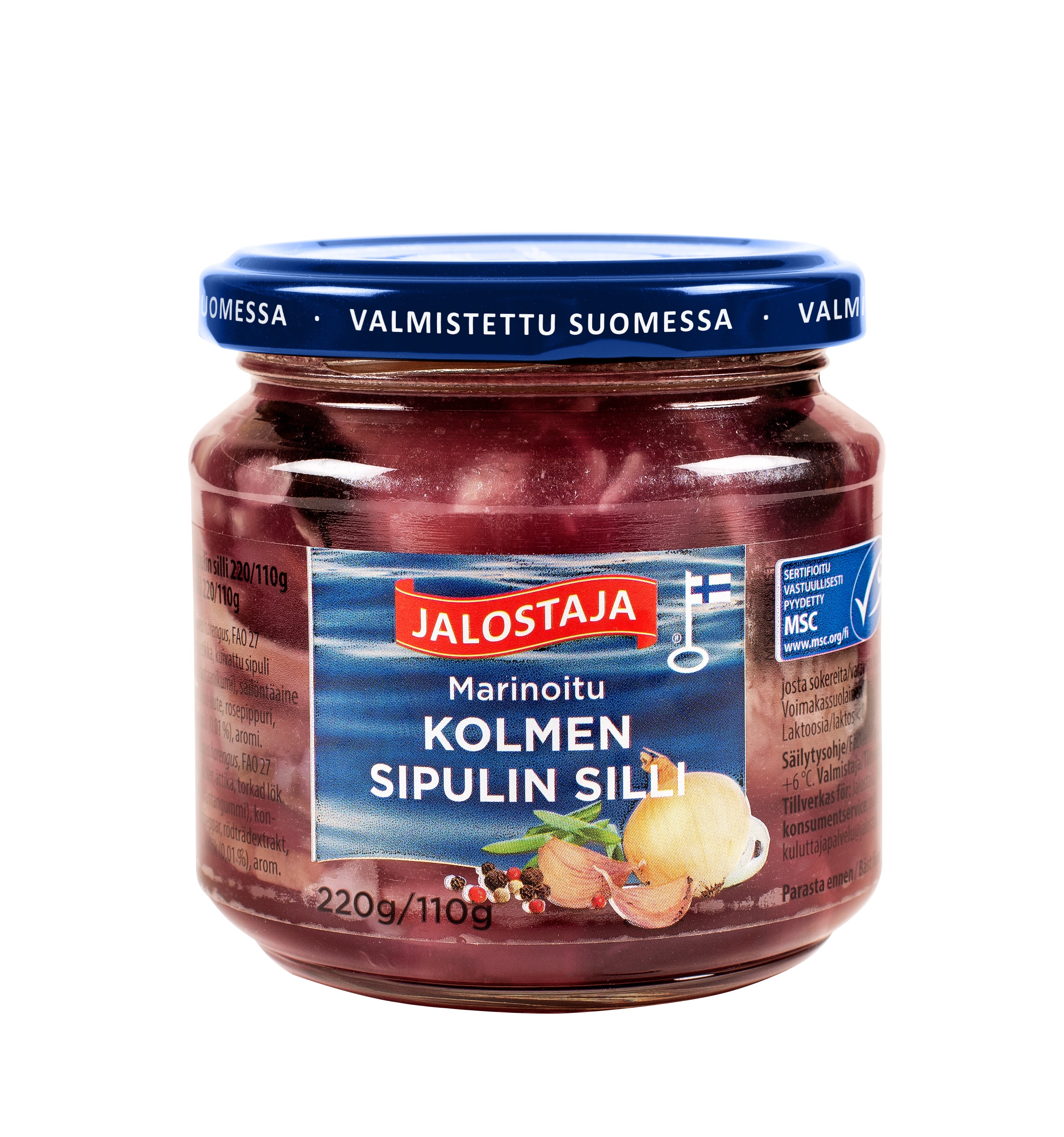Jalostaja Marinoitu Kolmen sipulin silli 220/110g MSC