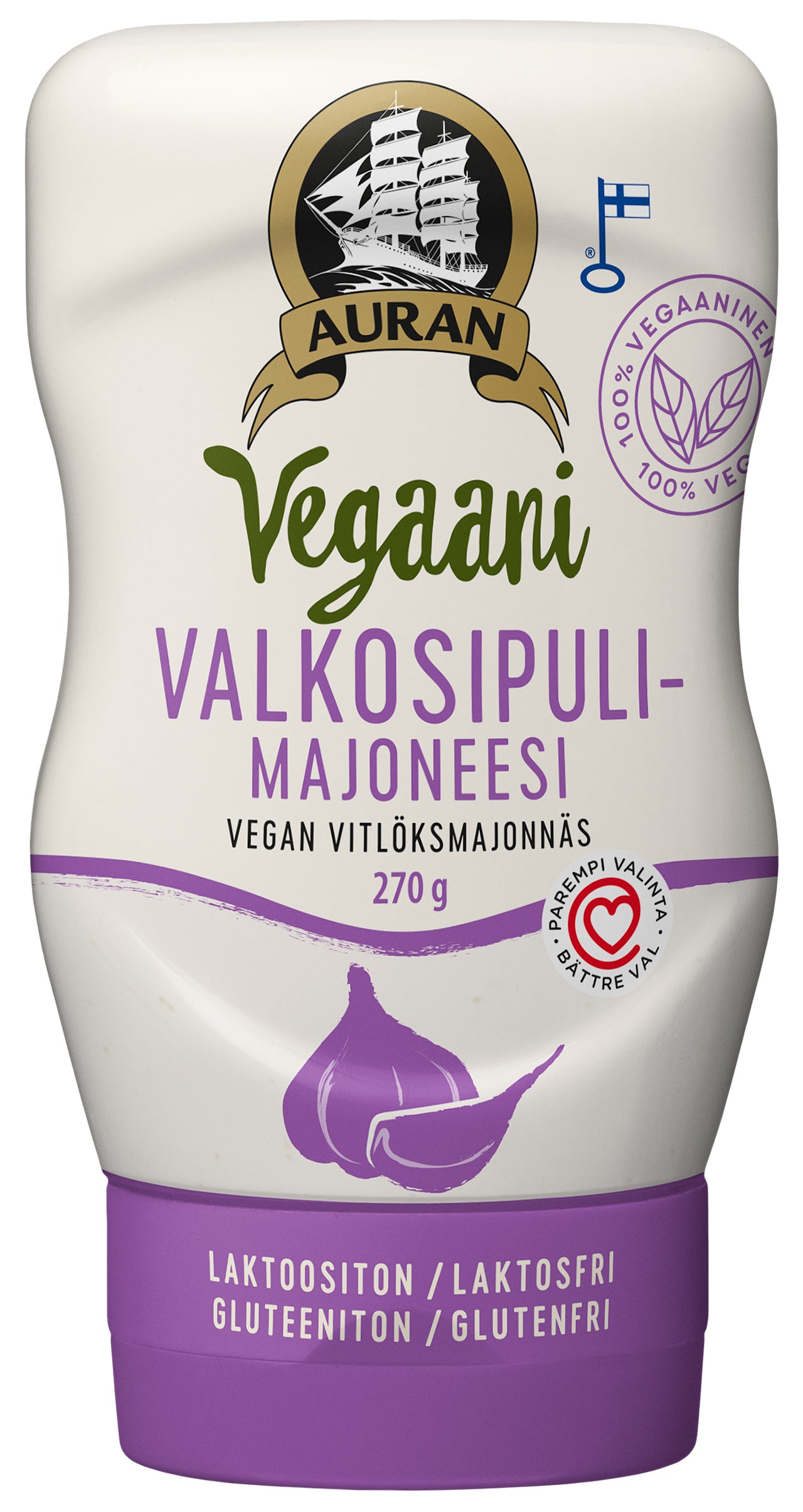 Auran Vegaani valkosipulimajoneesi 270g