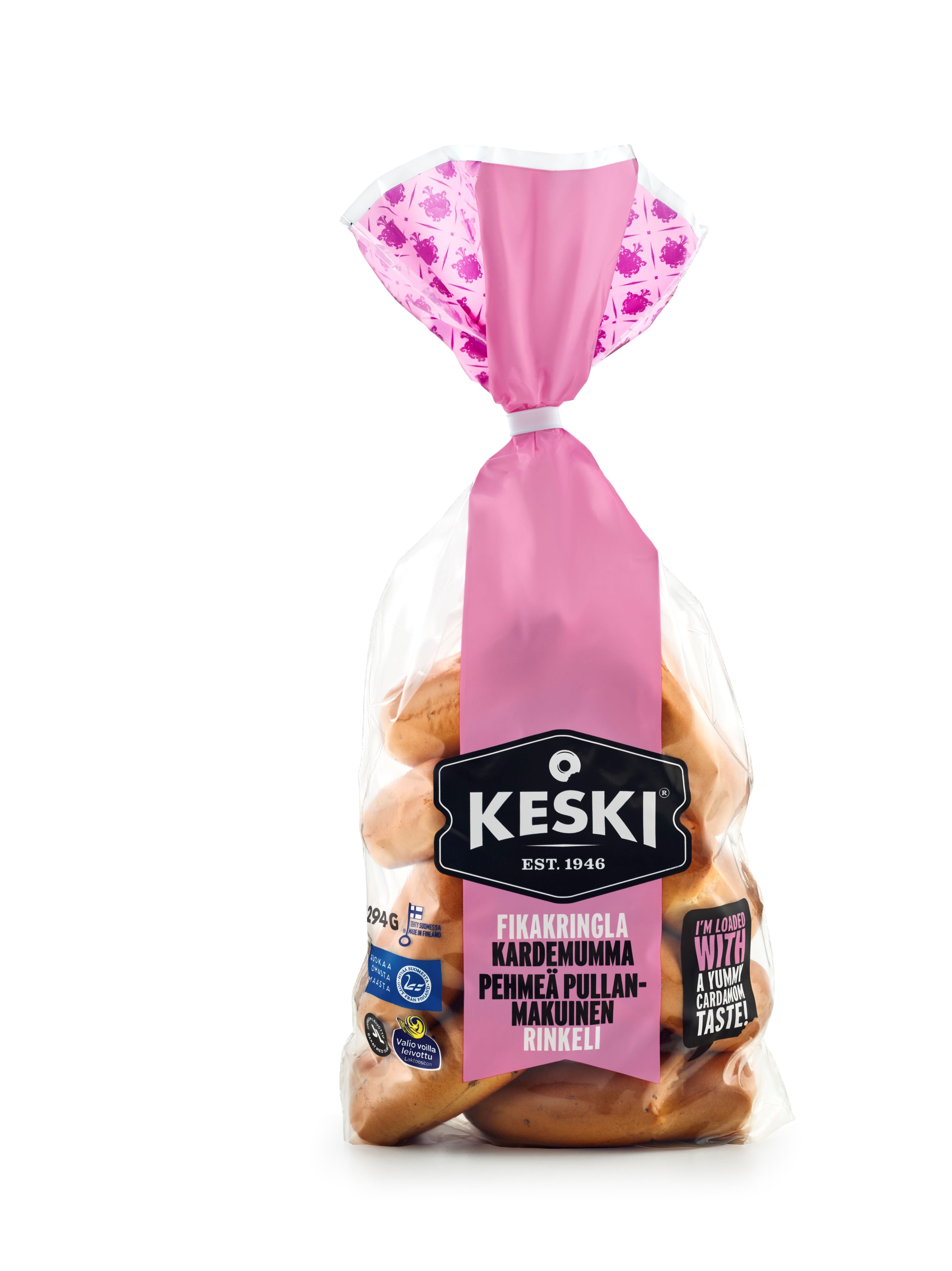 Keski Kardemumma Pehmeä Pullanmakuinen rinkeli 294 g