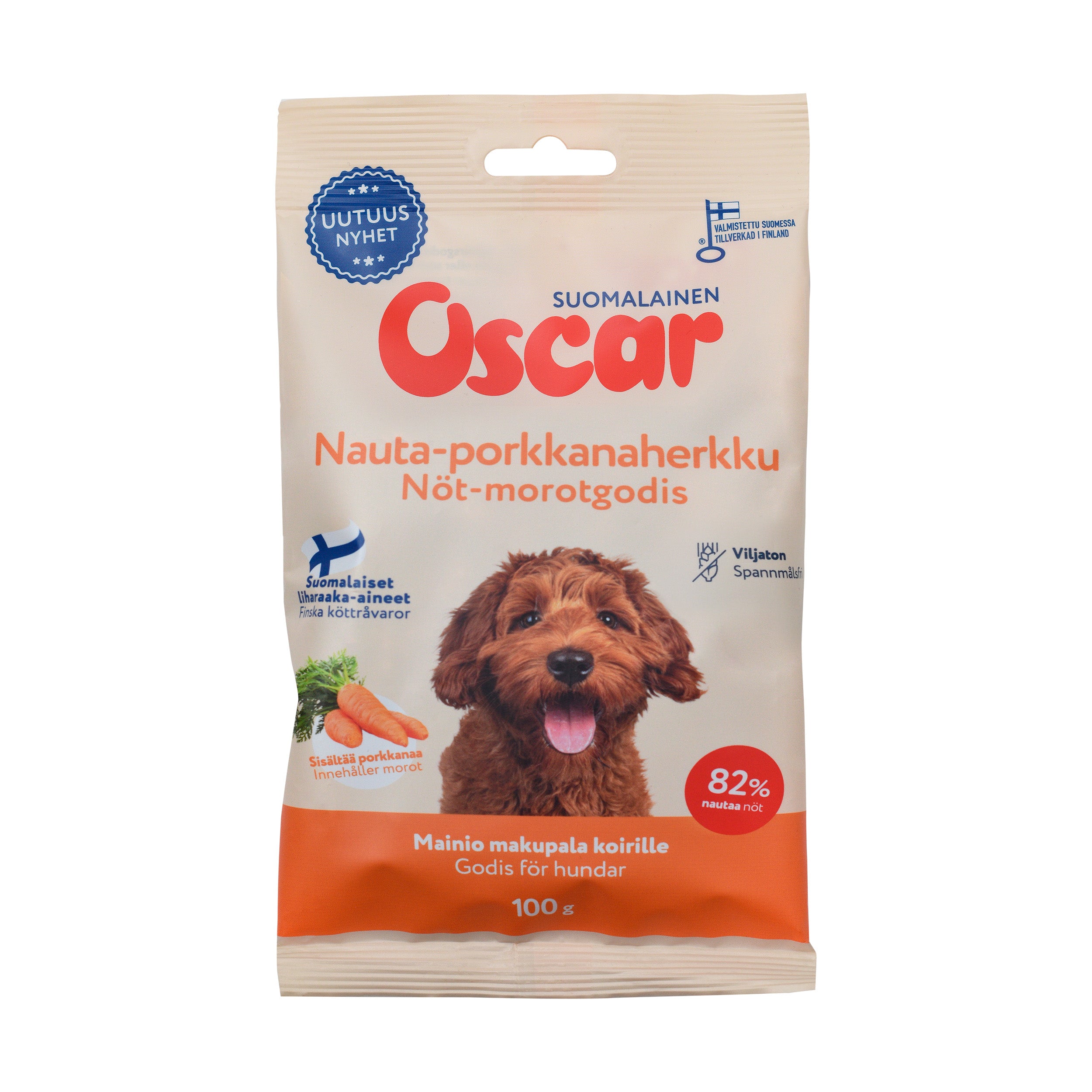 Oscar Nauta-porkkanaherkku koirille 100 g