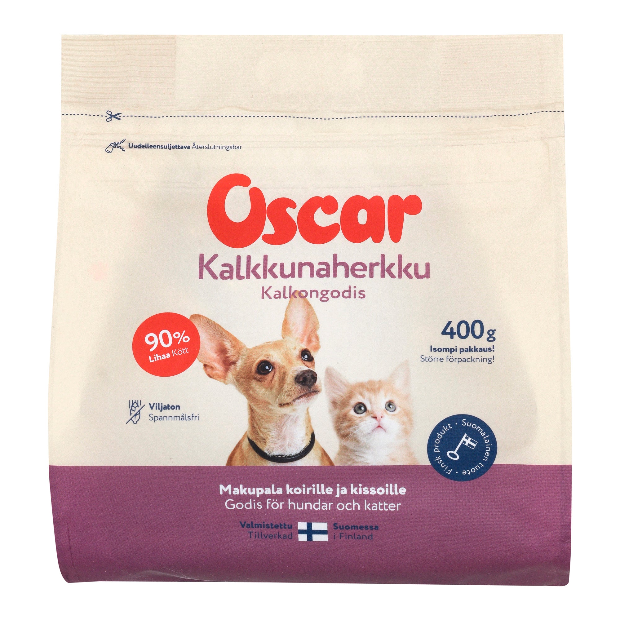 Oscar Kalkkunaherkku koirille ja kissoille täydennysrehu 400g