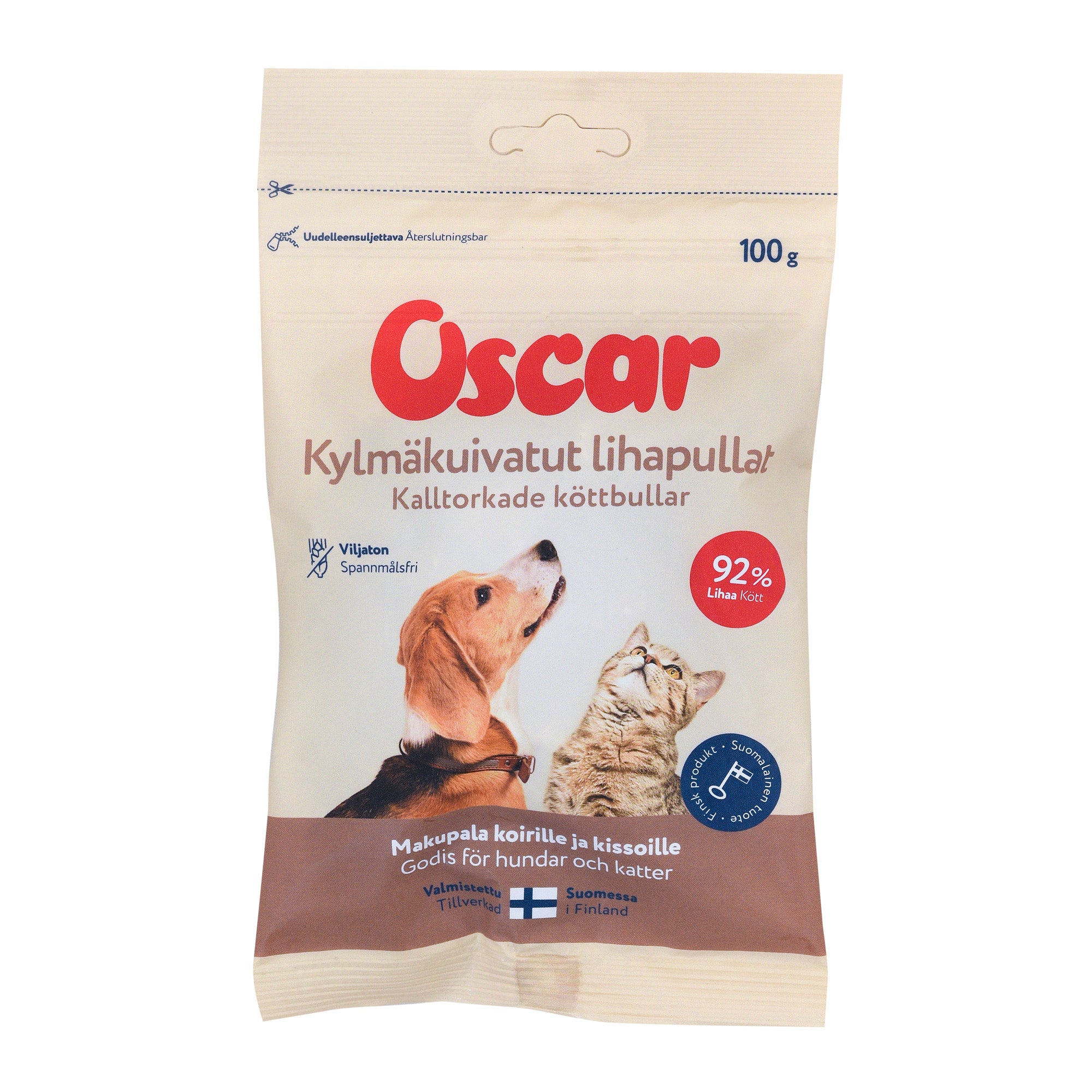 Oscar Kylmäkuivatut lihapullat koirille ja kissoille 100 g