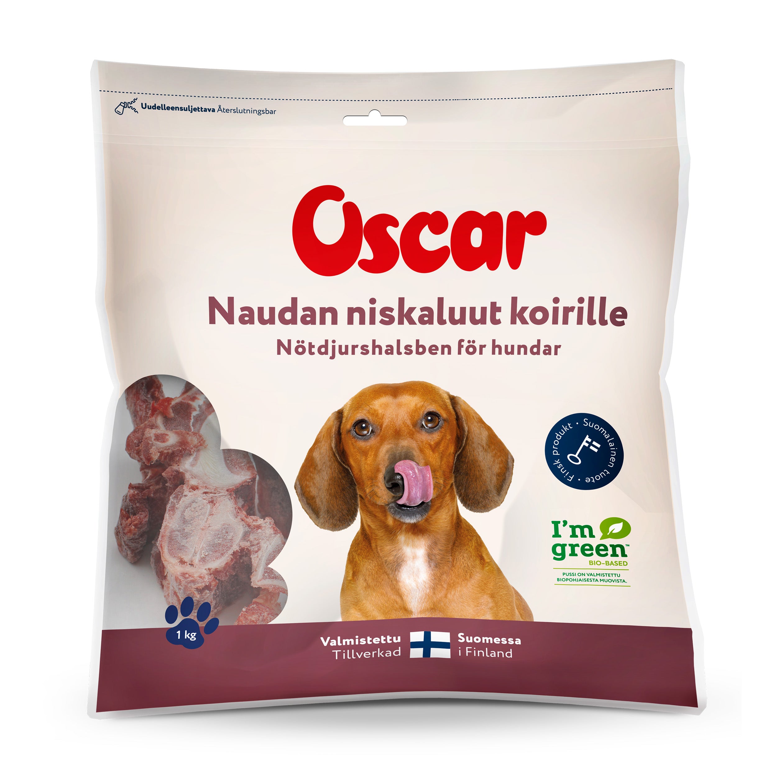 Oscar Naudan niskaluut koirille pakaste 1kg