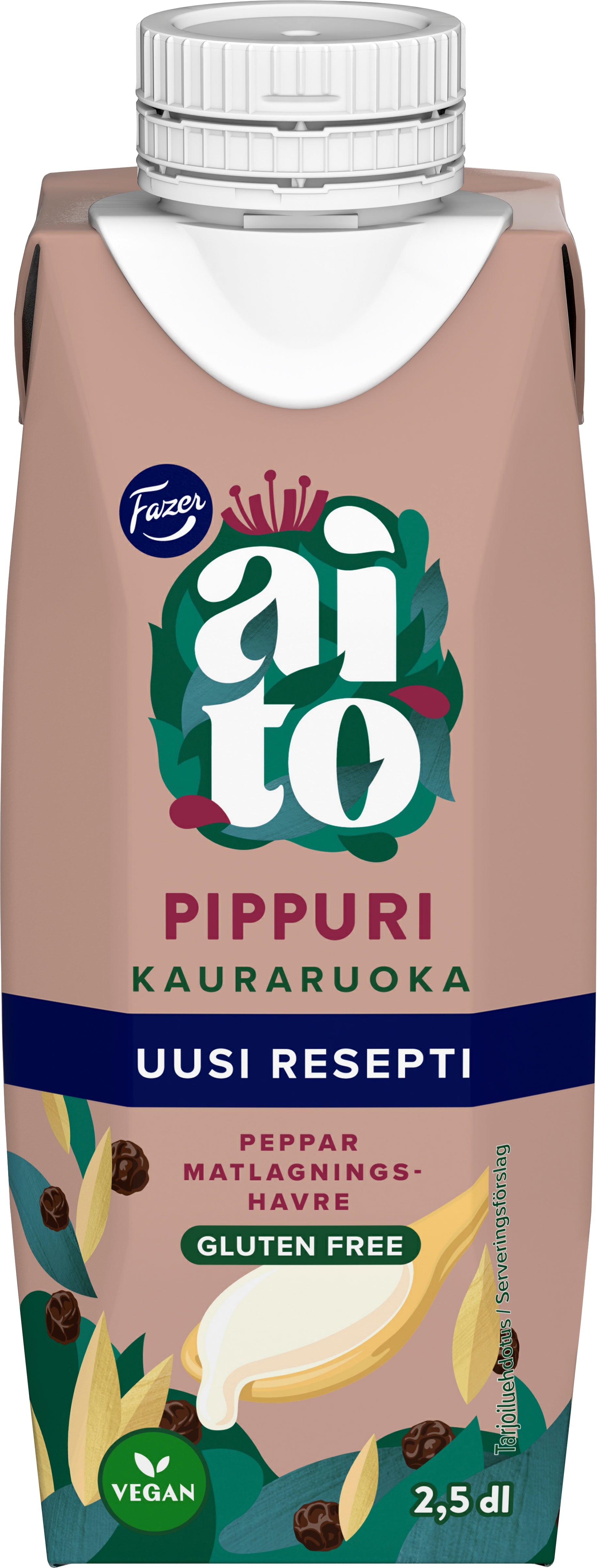 Fazer Aito Kauraruoka Pippuri 2,5dl, gluteeniton pippurinmakuinen kauravalmiste ruoanlaittoon