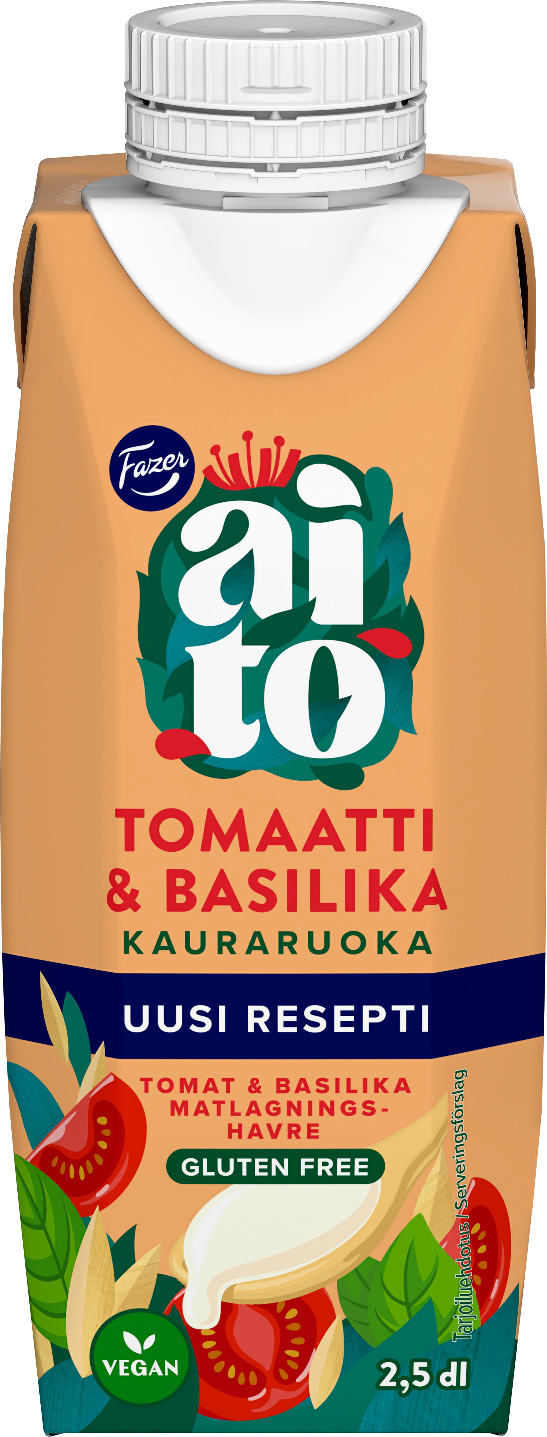 Fazer Aito Kauraruoka Tomaatti &amp; Basilika, gluteeniton kauravalmiste ruoanlaittoon 2,5dl
