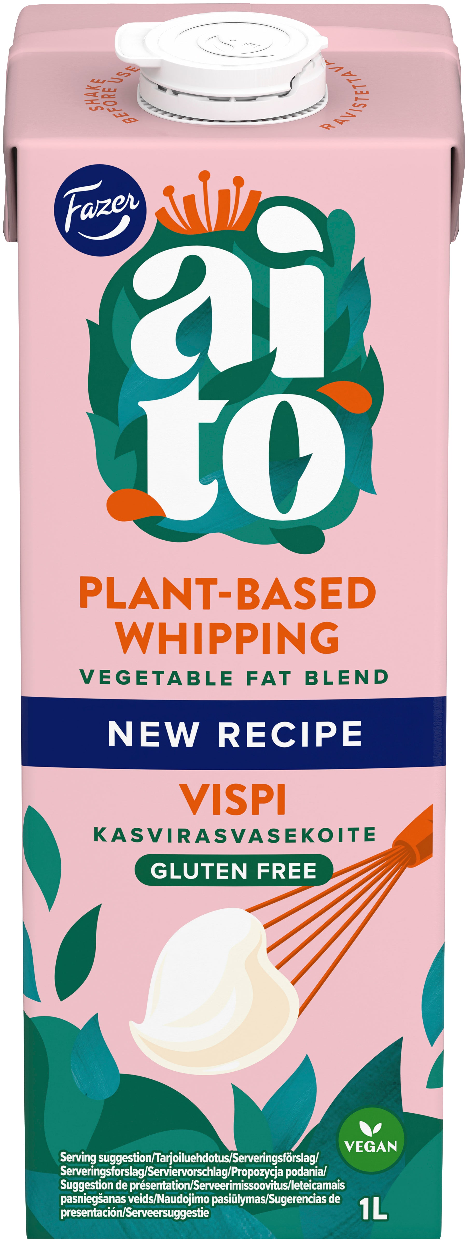 Fazer Aito Kasvipohjainen Vispi, gluteeniton vispautuva kasvirasvavalmiste 1L