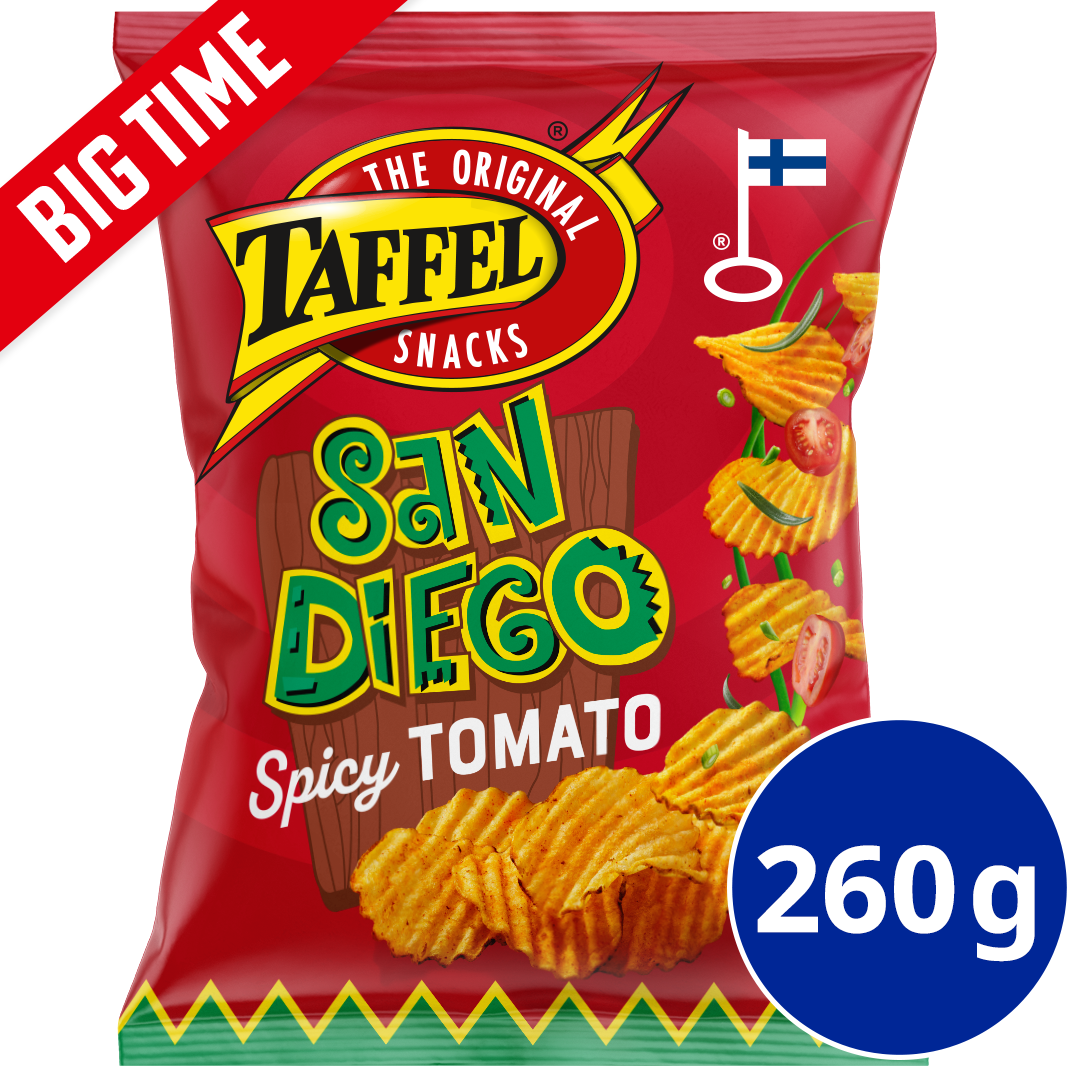 Taffel San Diego spicy tomato maustettu sipsi 260g