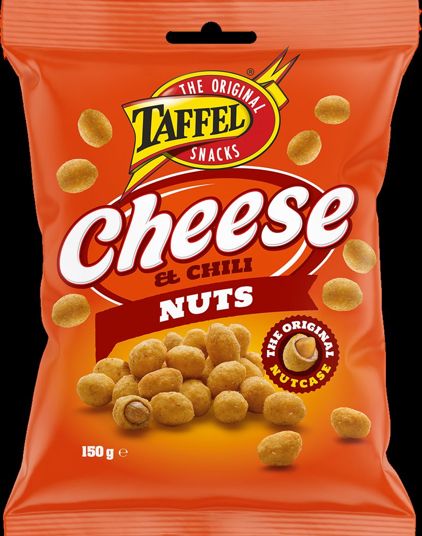 Taffel Cheese & Chili Nuts kuorrutettu maapähkinä 150g