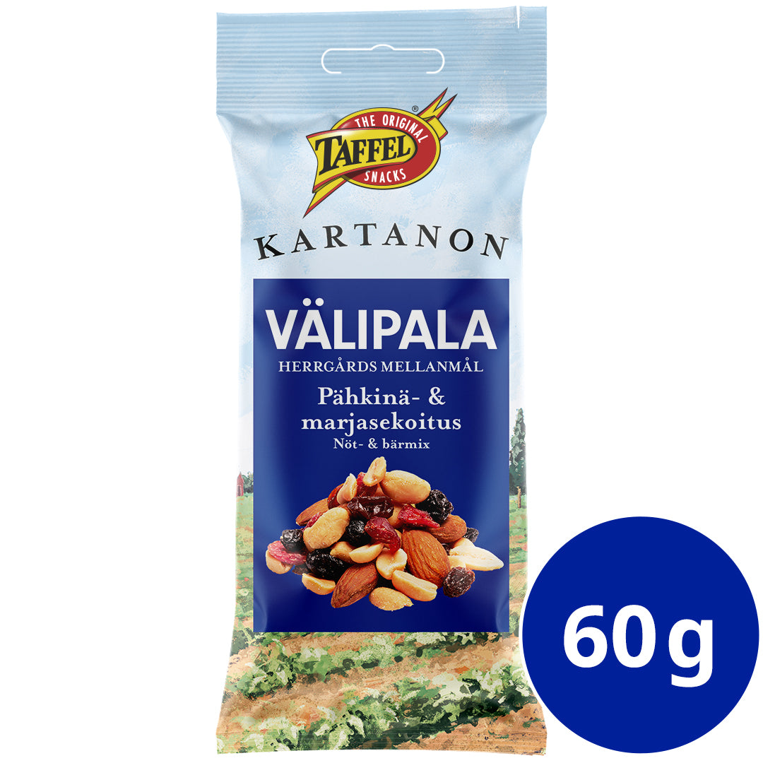 Taffel Kartanon välipala pähkinä- ja marjasekoitus 60g