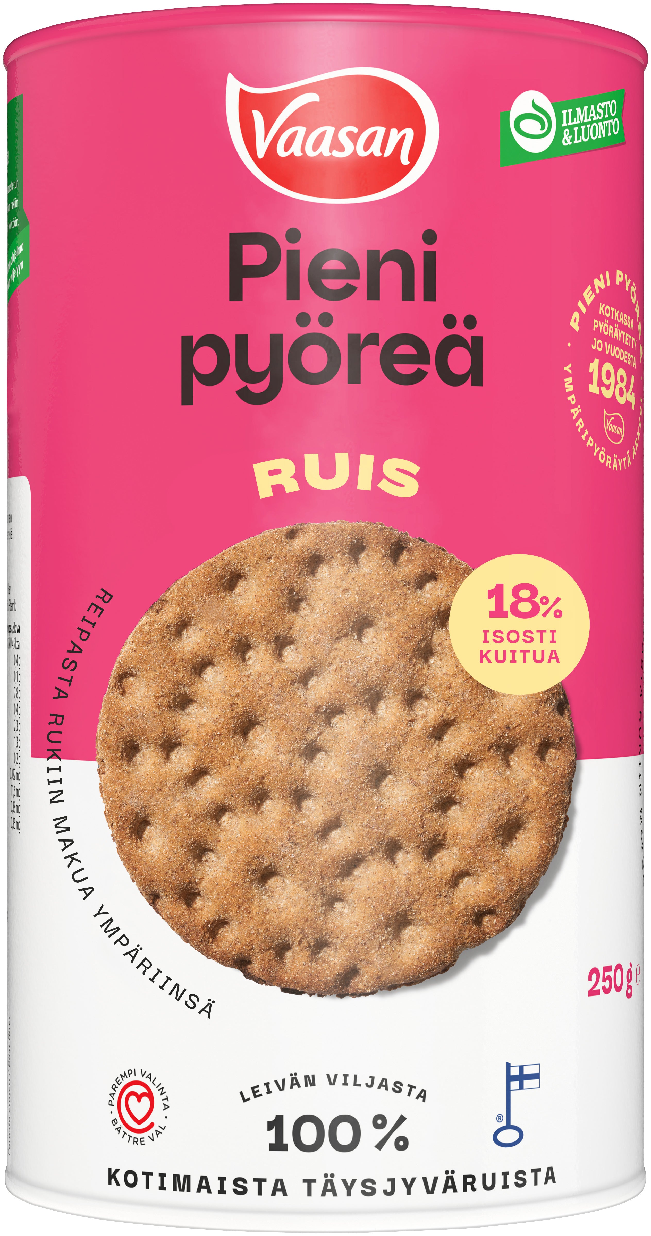 VAASAN PIENI PYÖREÄ Ruis 250g täysjyväruisnäkkileipä