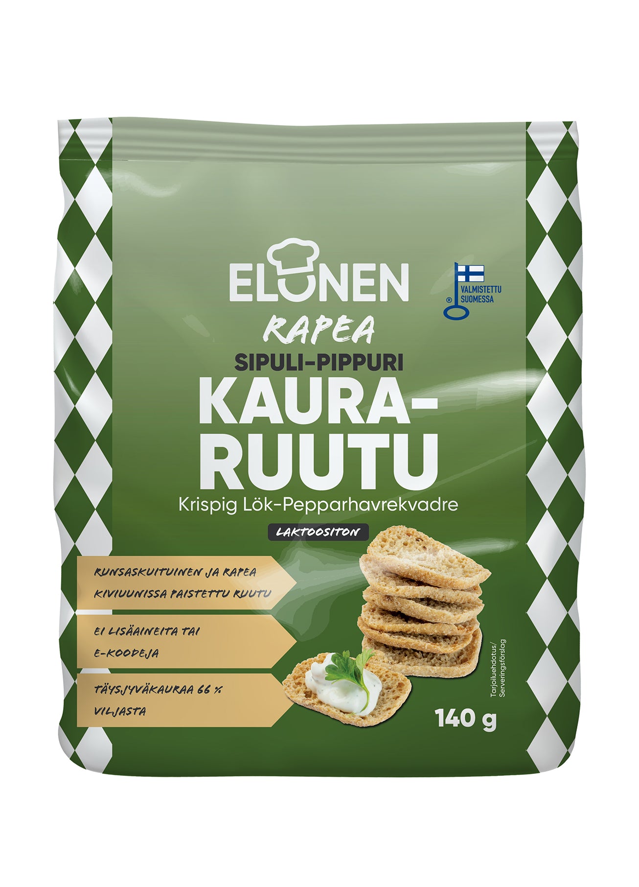 Elonen rapea sipuli-pippuri kauraruutu 140g