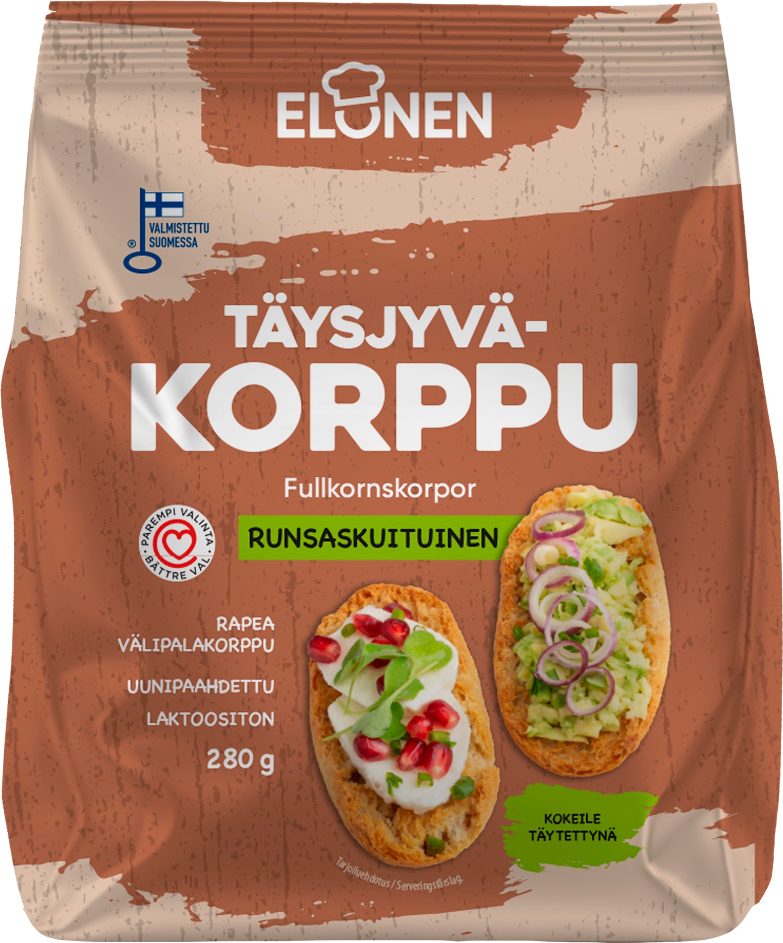 Elonen täysjyväkorppu 280g