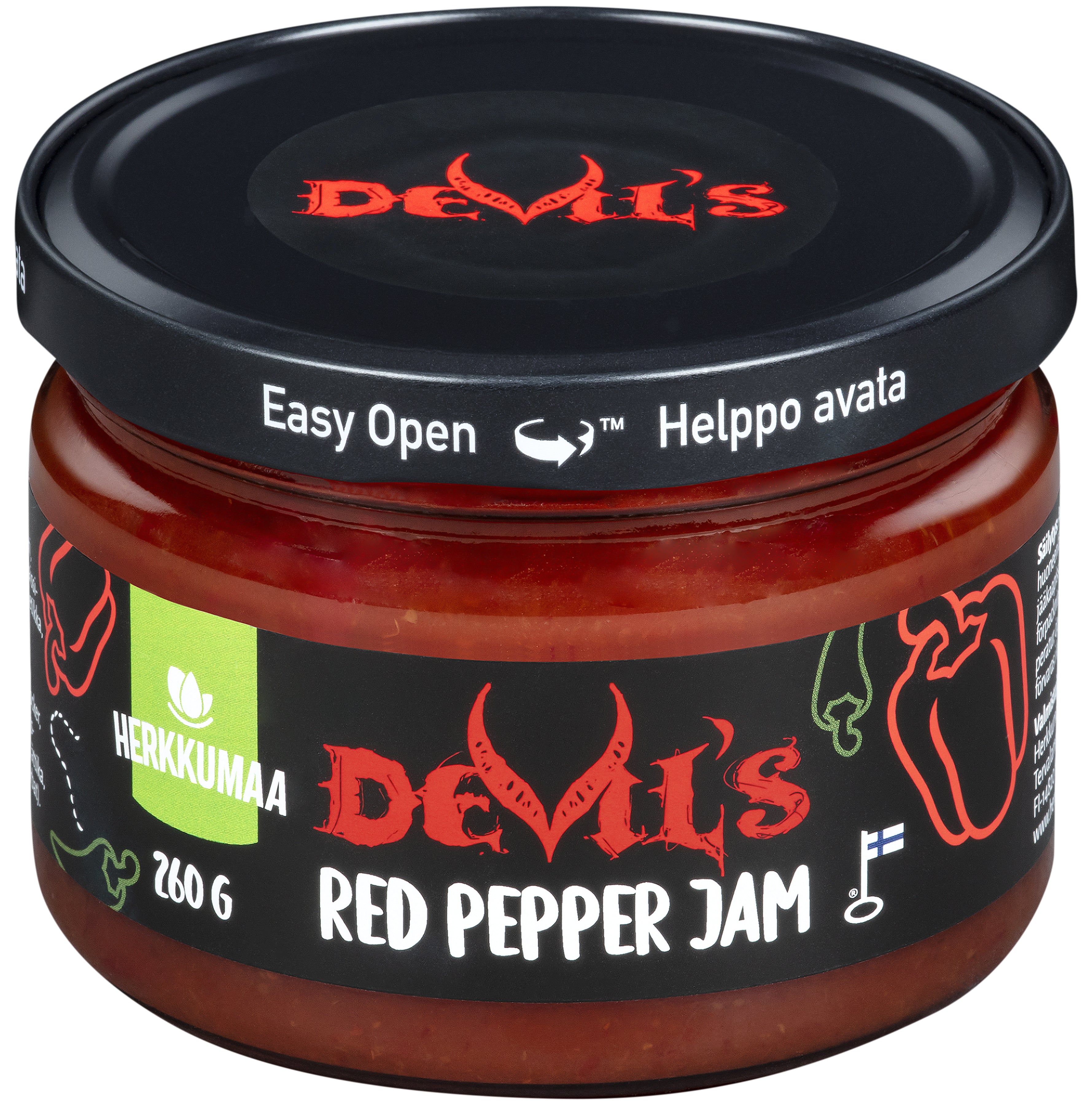 Herkkumaa Confiture de Poivrons Rouges du Diable 260g