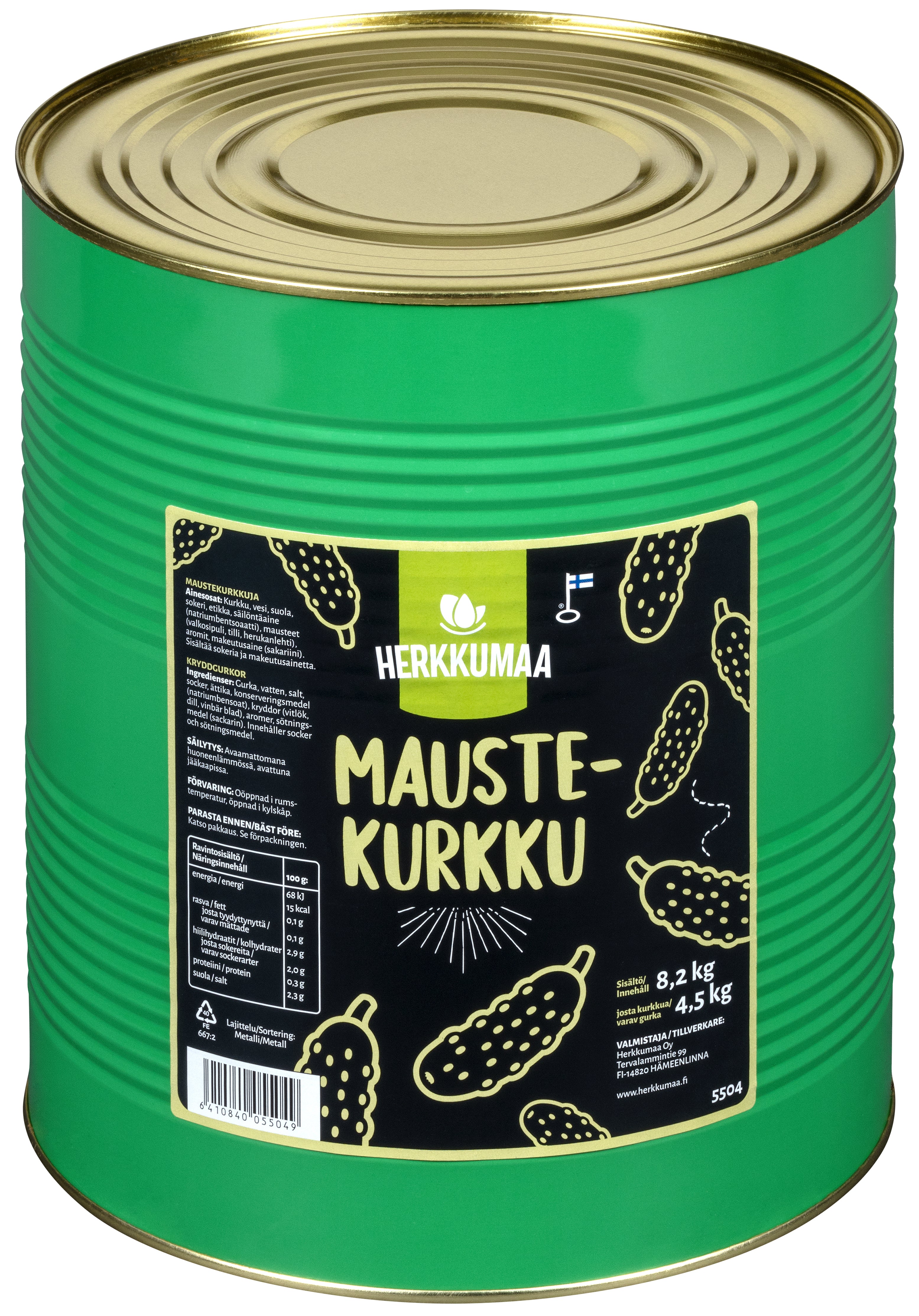 Herkkumaa Maustekurkku 8,2/4,5kg