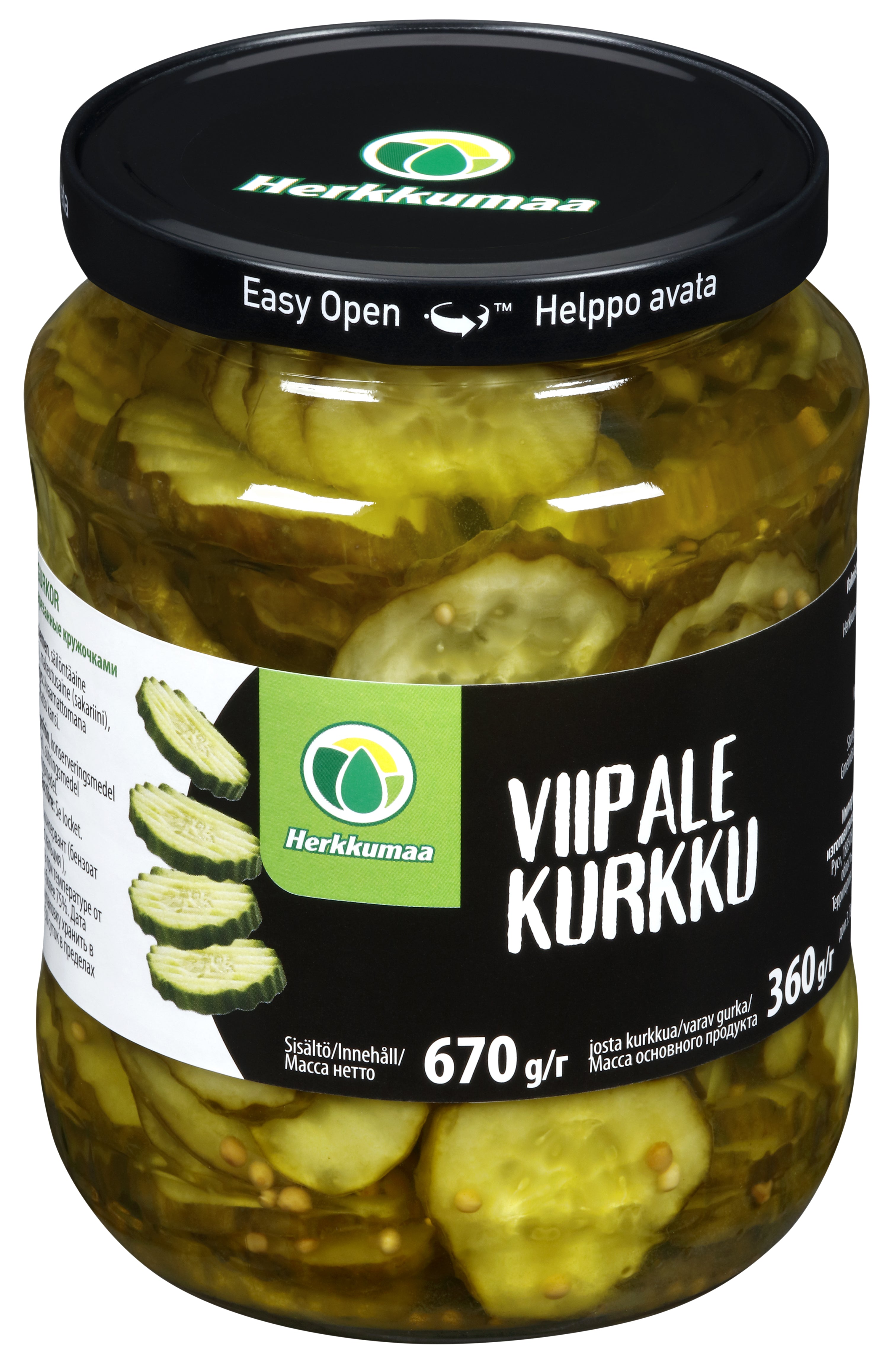Herkkumaa Viipalekurkku 670/360g