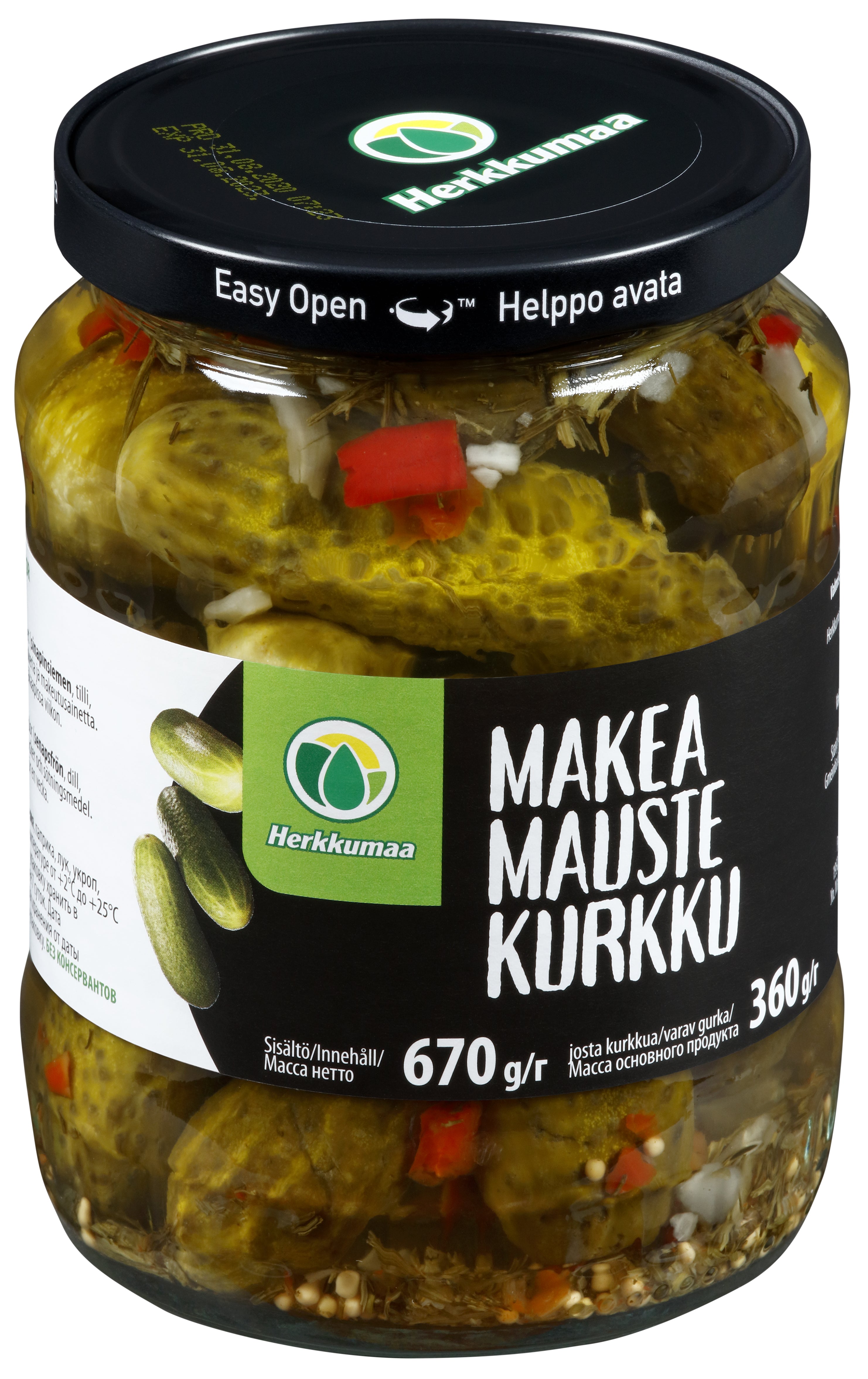 Herkkumaa Makea maustekurkku 670/360 g