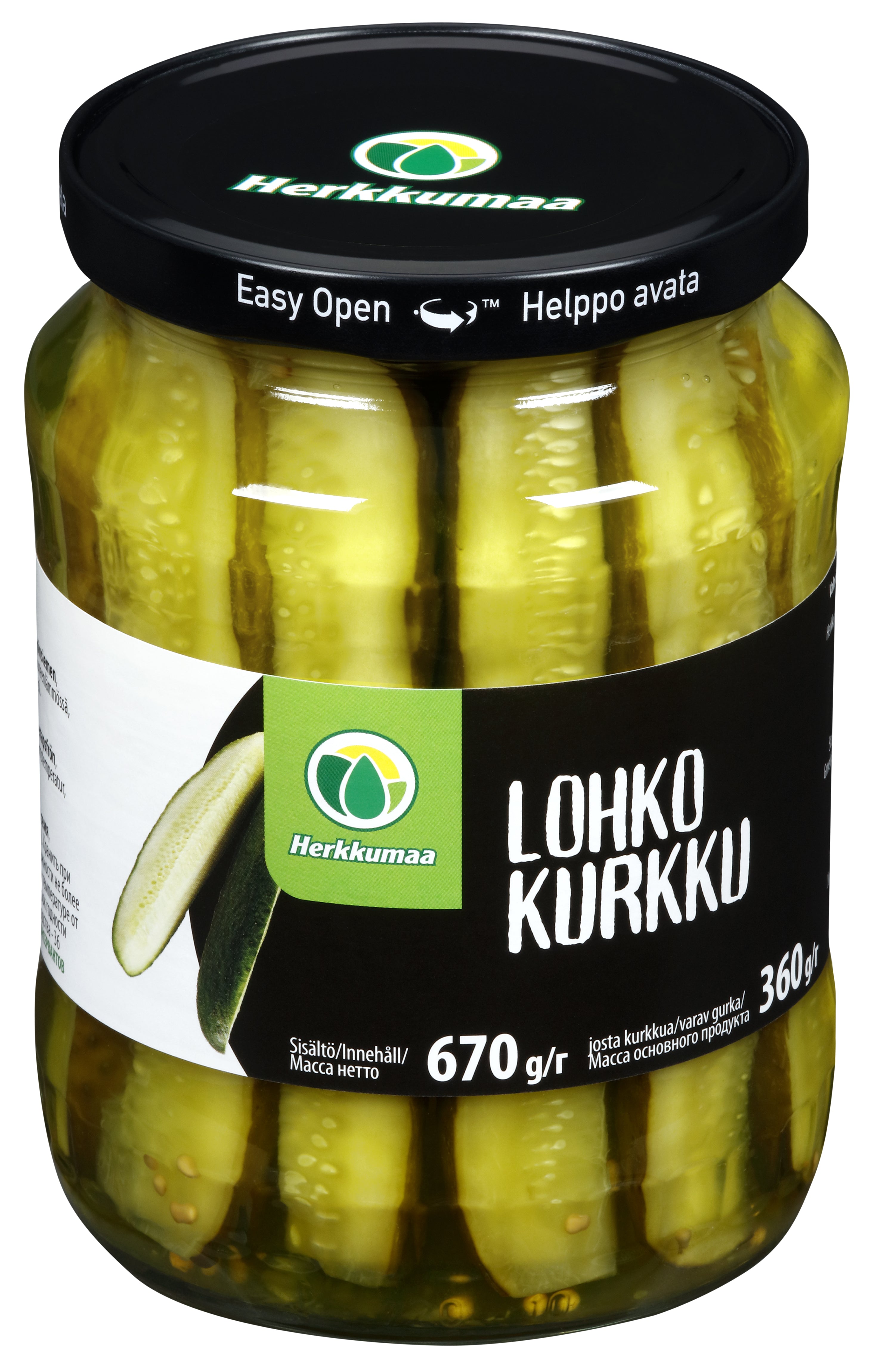Herkkumaa Lohkokurkku 670g/360g