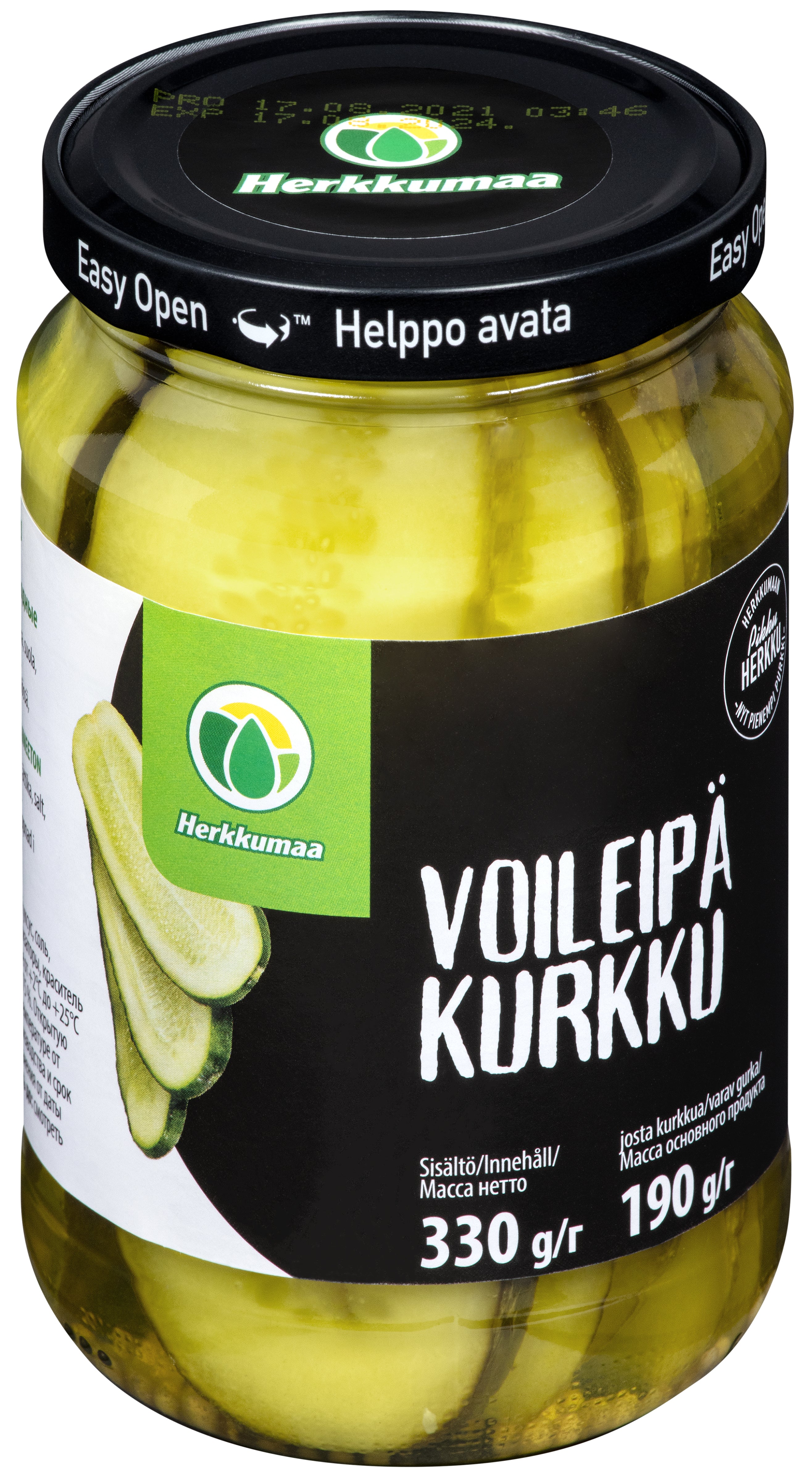 Herkkumaa voileipäkurkku 330/190g
