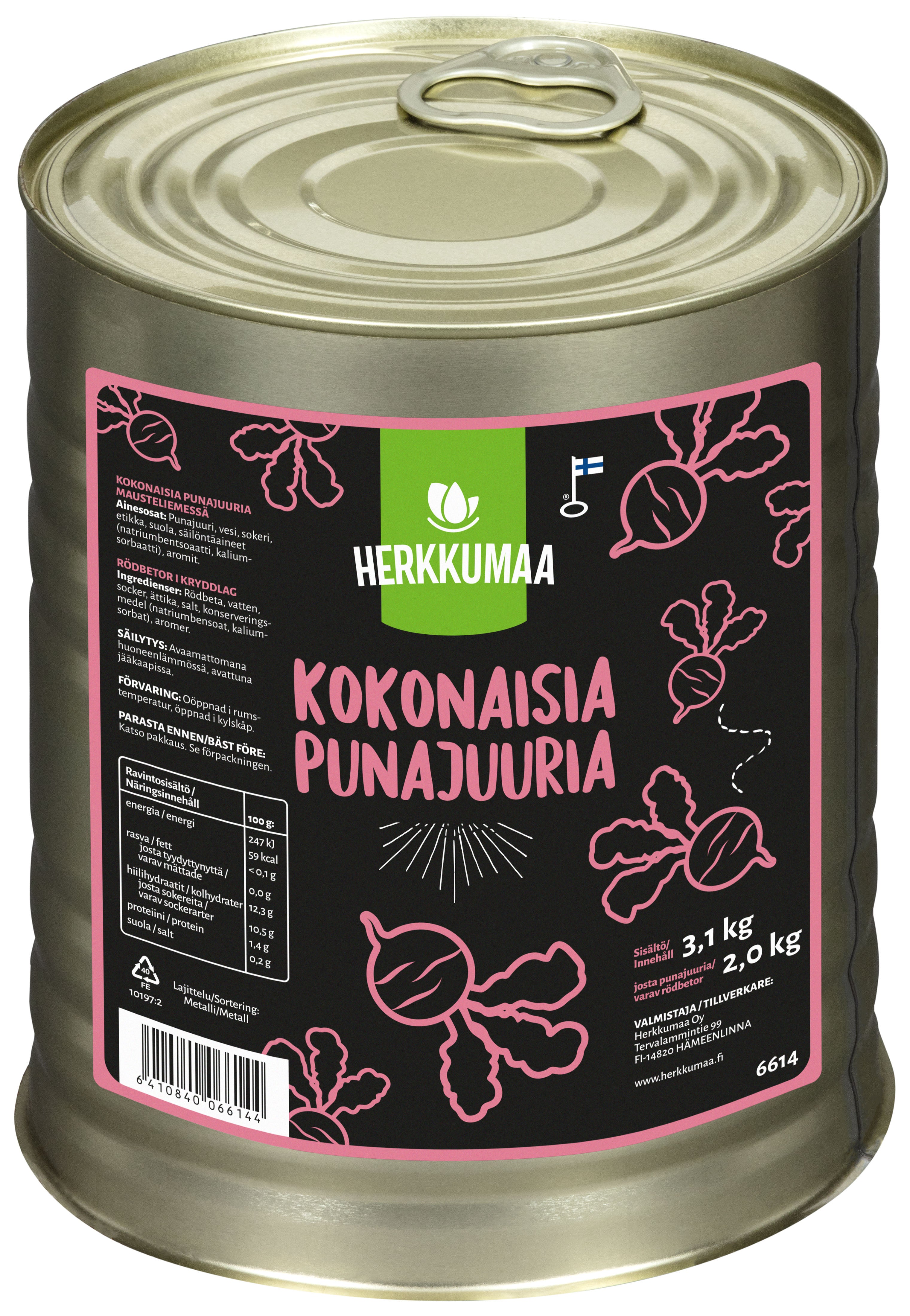 Herkkumaa Kokonaisia Punajuuria mausteliemessä 3,1/2,0kg