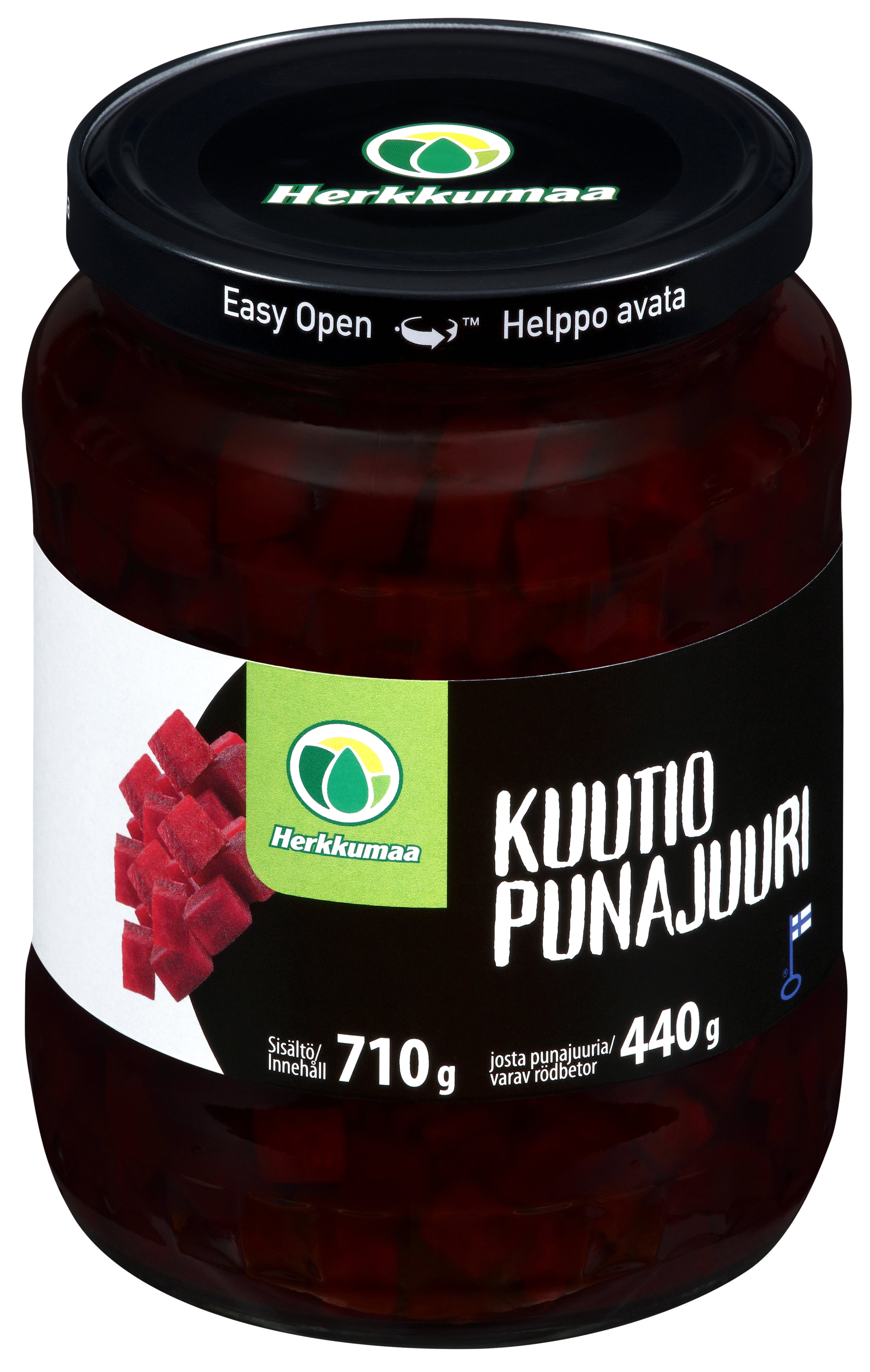 Herkkumaa Kuutiopunajuuria 710/440g