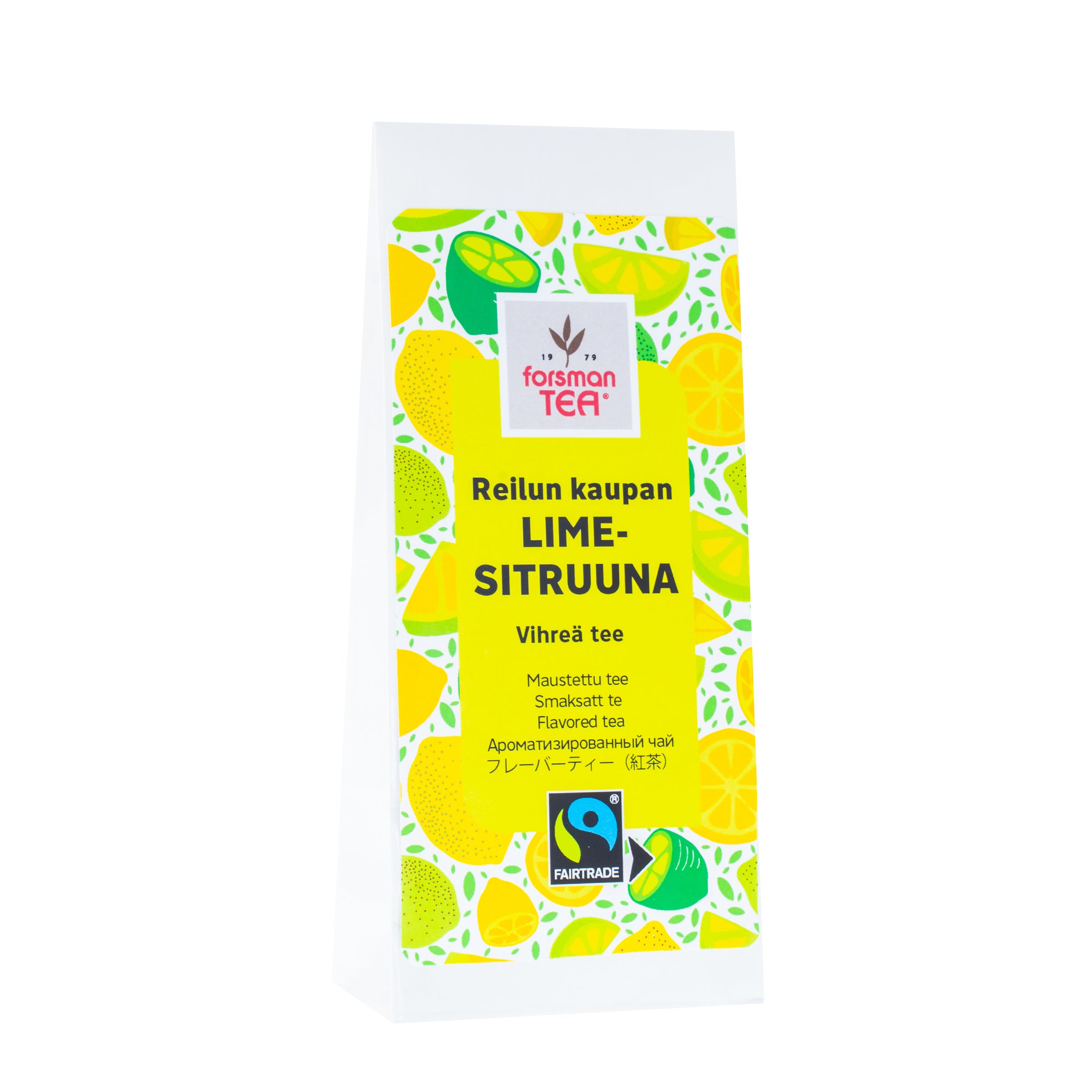 Forsman tea Reilun kaupan Lime-Sitruuna maustettu vihreä tee 60 g