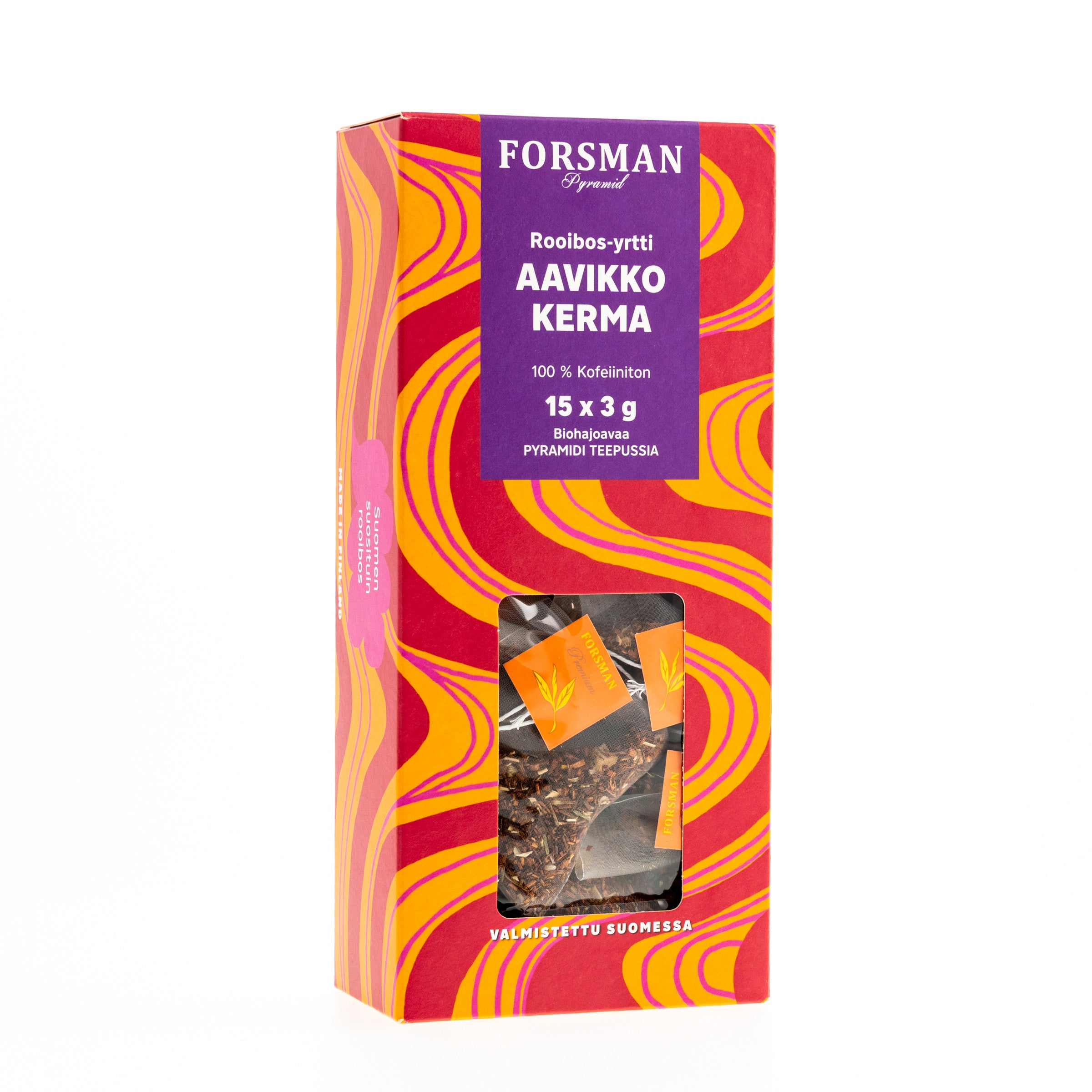 Forsman Pyramid Rooibos Aavikkokerma maustettu rooibos yrttitee 15x3g