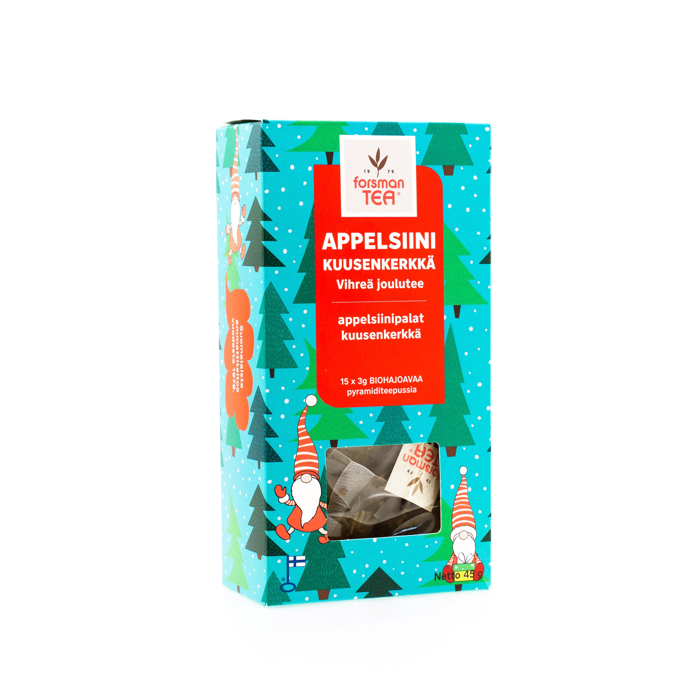 Forsman Pyramid Appelsiini Kuusenkerkkä vihreä tee 15x3g