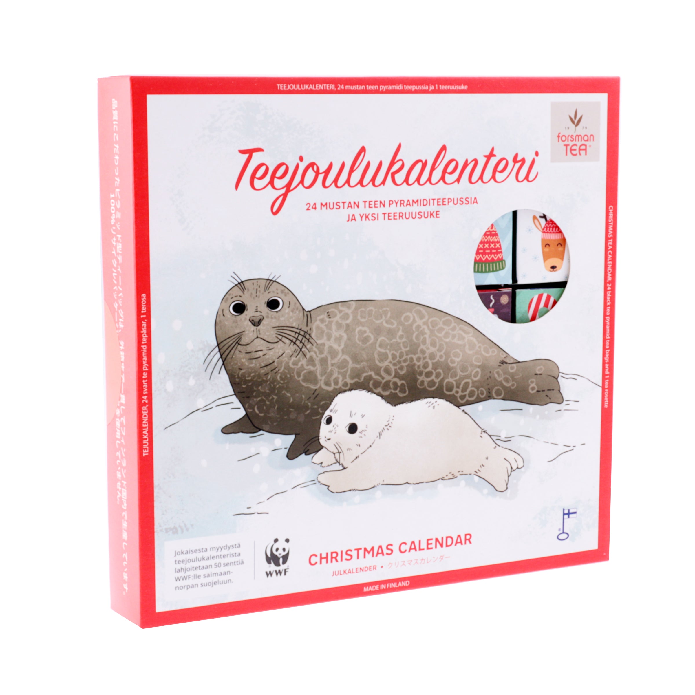 Forsman tea Norppa teejoulukalenteri musta tee WWF