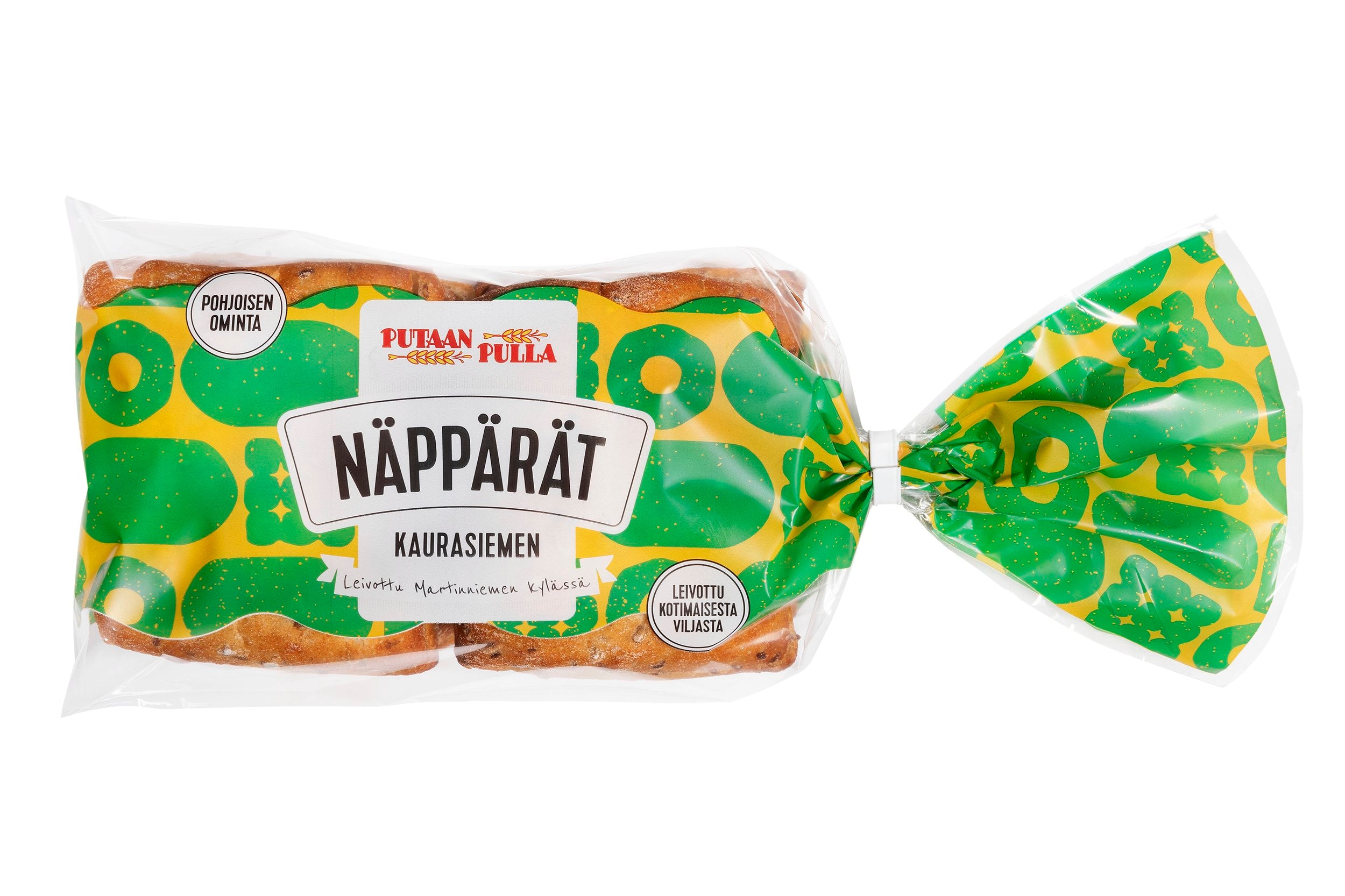 PutaanPulla Näppärät Kaurasiemen 4 kpl/250g halkaistu kaurasiemenpalaleipä