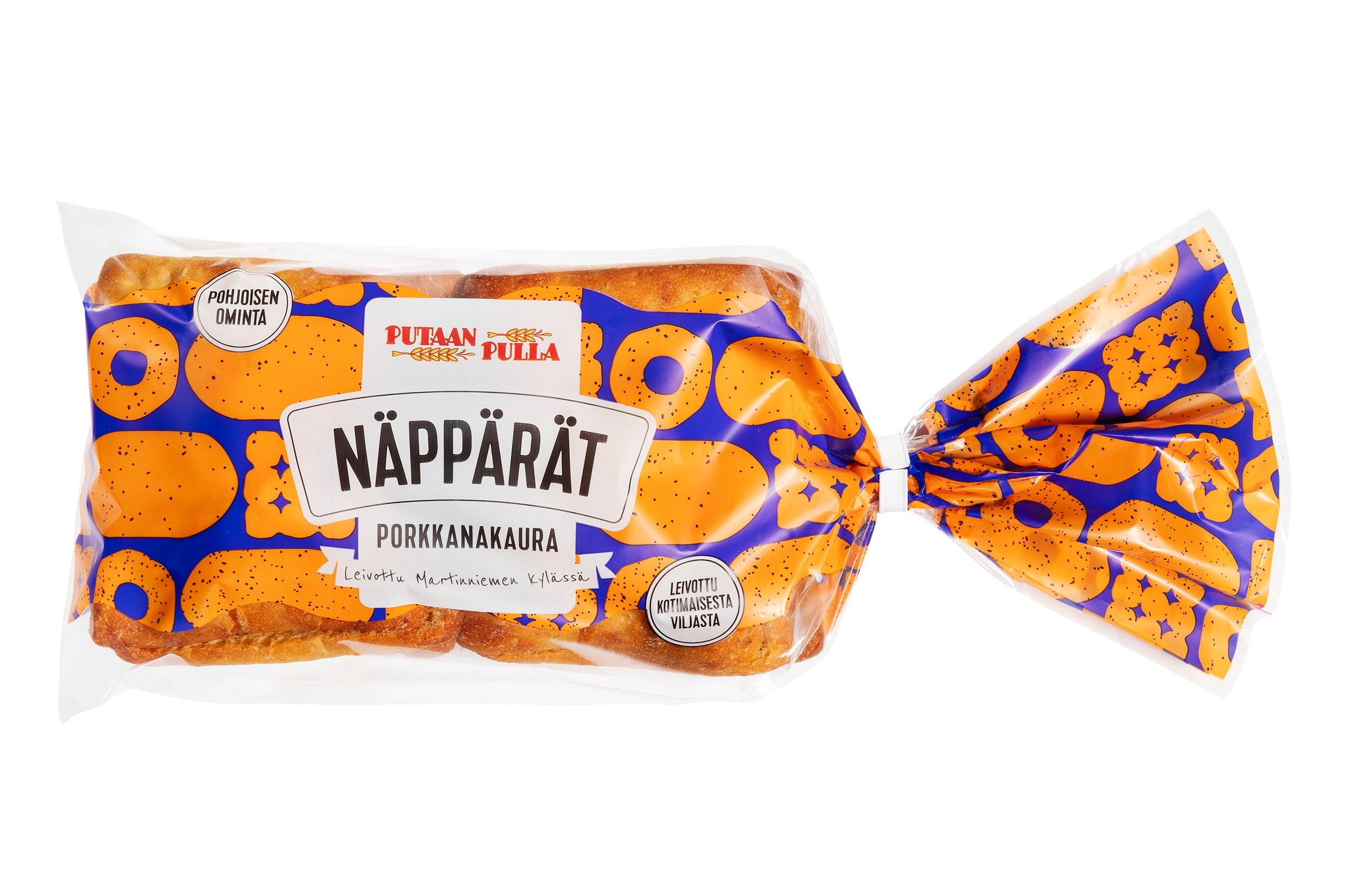 PutaanPulla Näppärät Porkkanakaura 4 kpl/250g halkaistu porkkanakaurapalaleipä