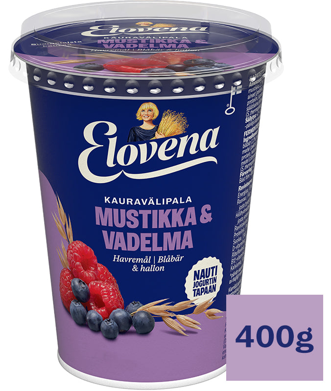 Elovena 400g mustikka-vadelma kauravälipala