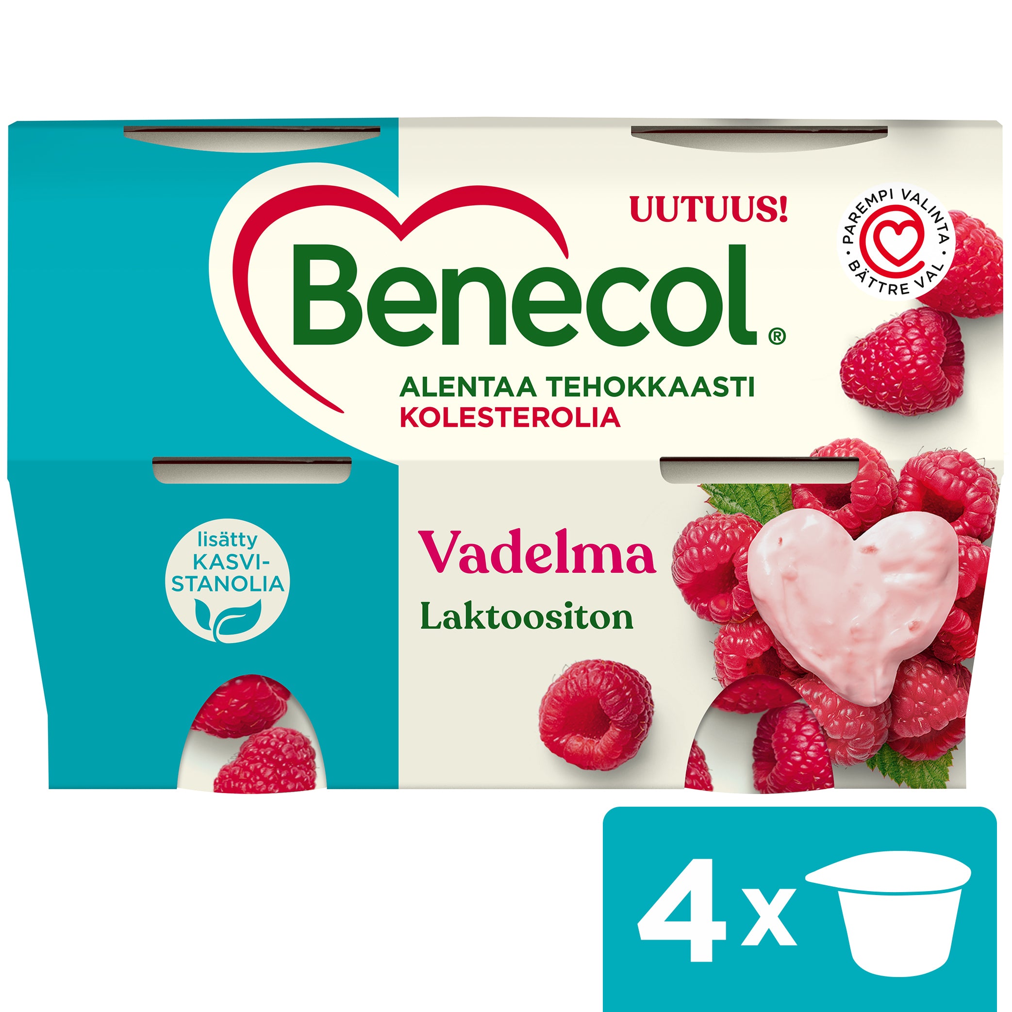 Benecol 4x115g vadelmajogurtti