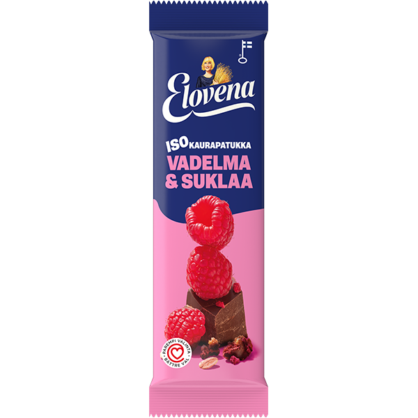 Elovena 48g vadelma & suklaa iso kaurapatukka