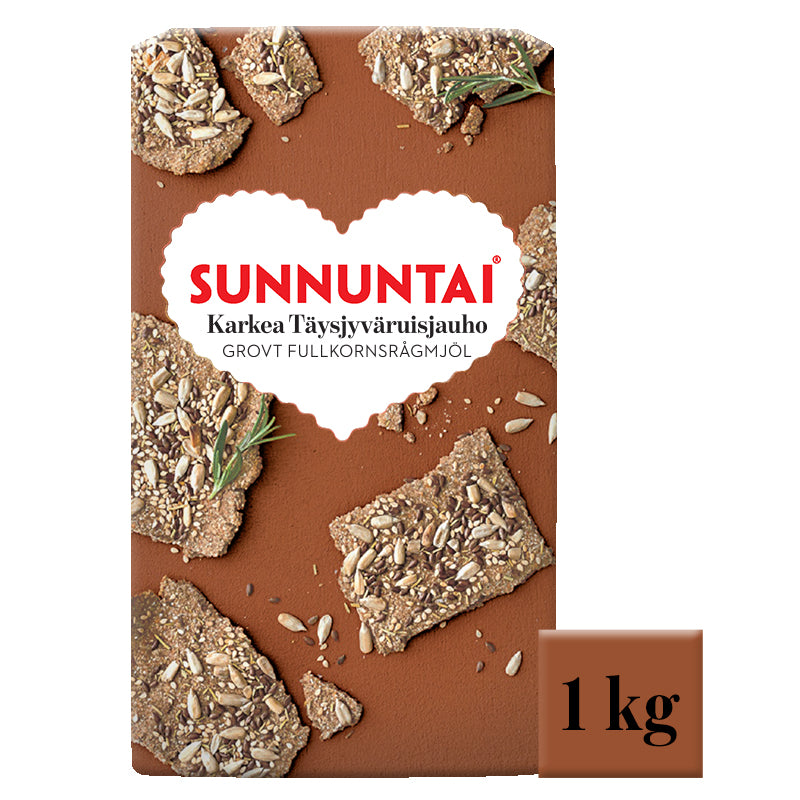 Sunnuntai 1kg karkea täysjyväruisjauho