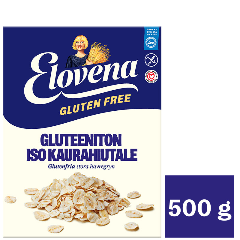 Elovena 500g gluteeniton iso täysjyväkaurahiutale