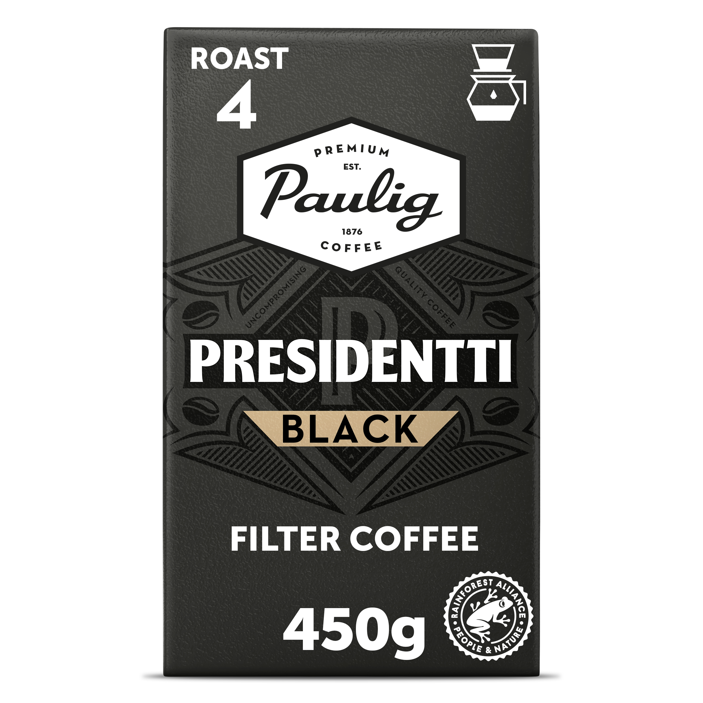 Paulig Presidentti Black kahvi suodatinjauhatus 450g