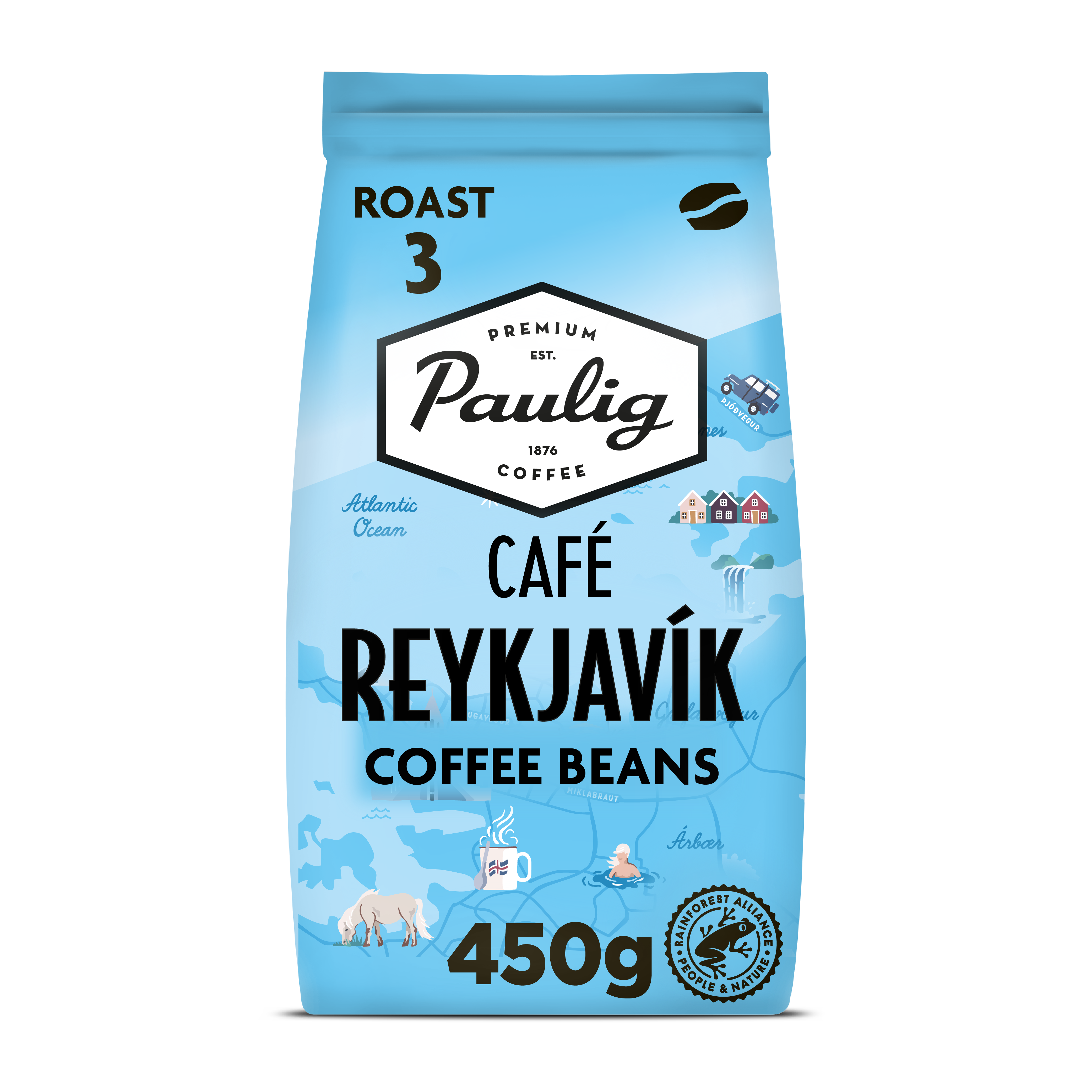 Paulig Café Reykjavik kahvi kahvipapu 450g