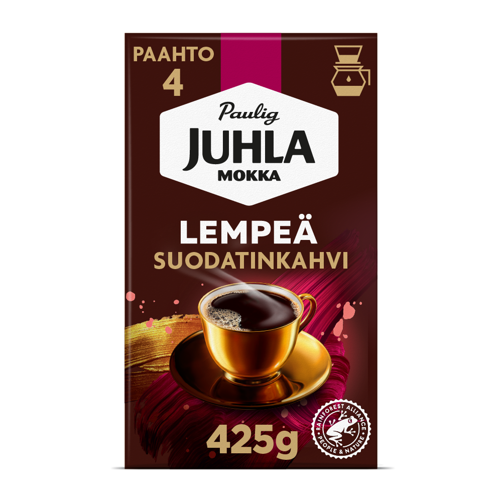 Paulig Juhla Mokka Lempeä kahvi suodatinjauhatus 425g