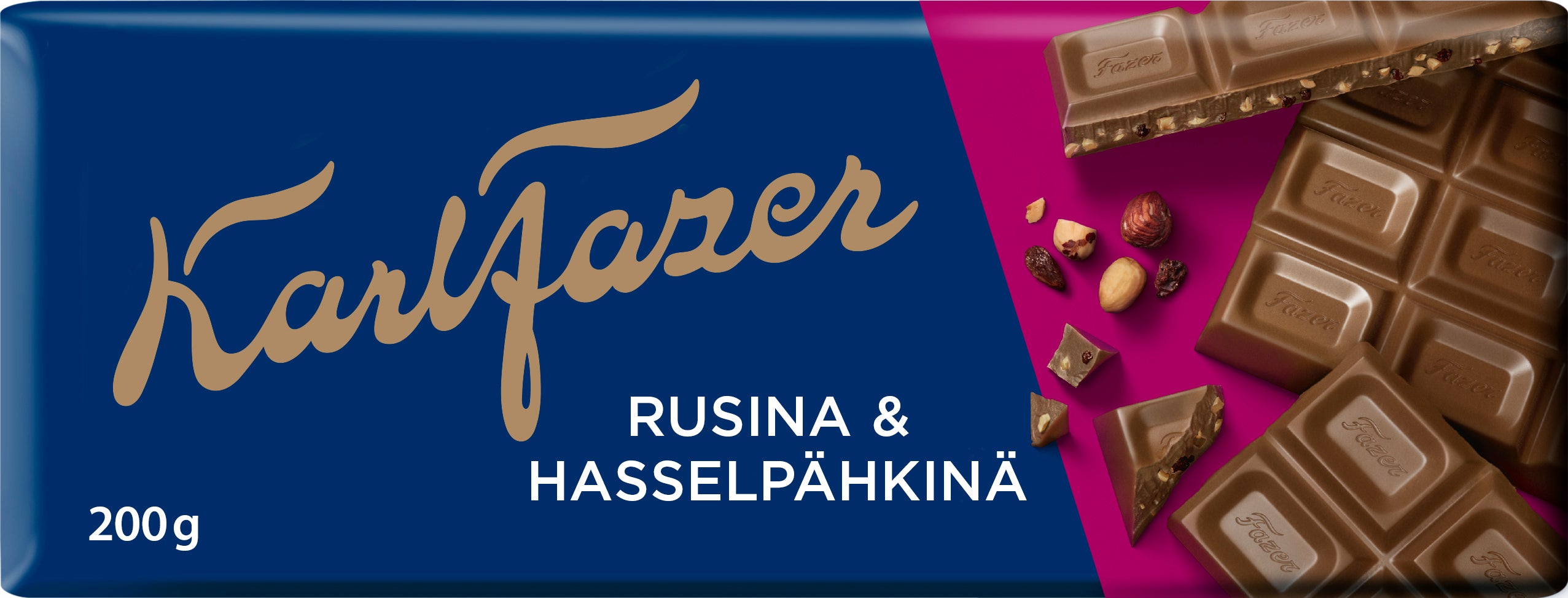 Karl Fazer rusina ja hasselpähkinä suklaalevy 200g