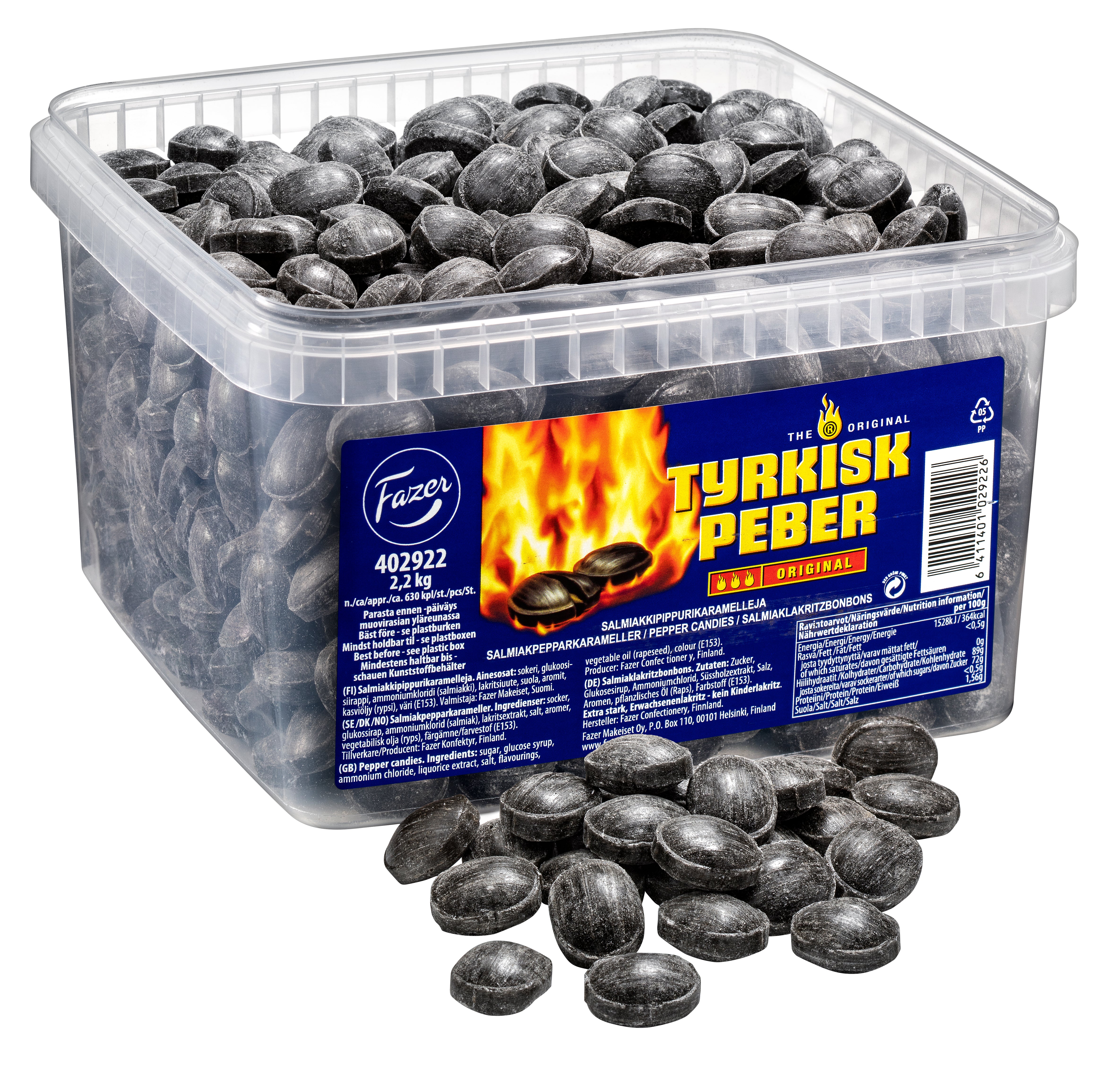 Fazer Tyrkisk Peber Original salmiakki irtokarkki 2.2kg