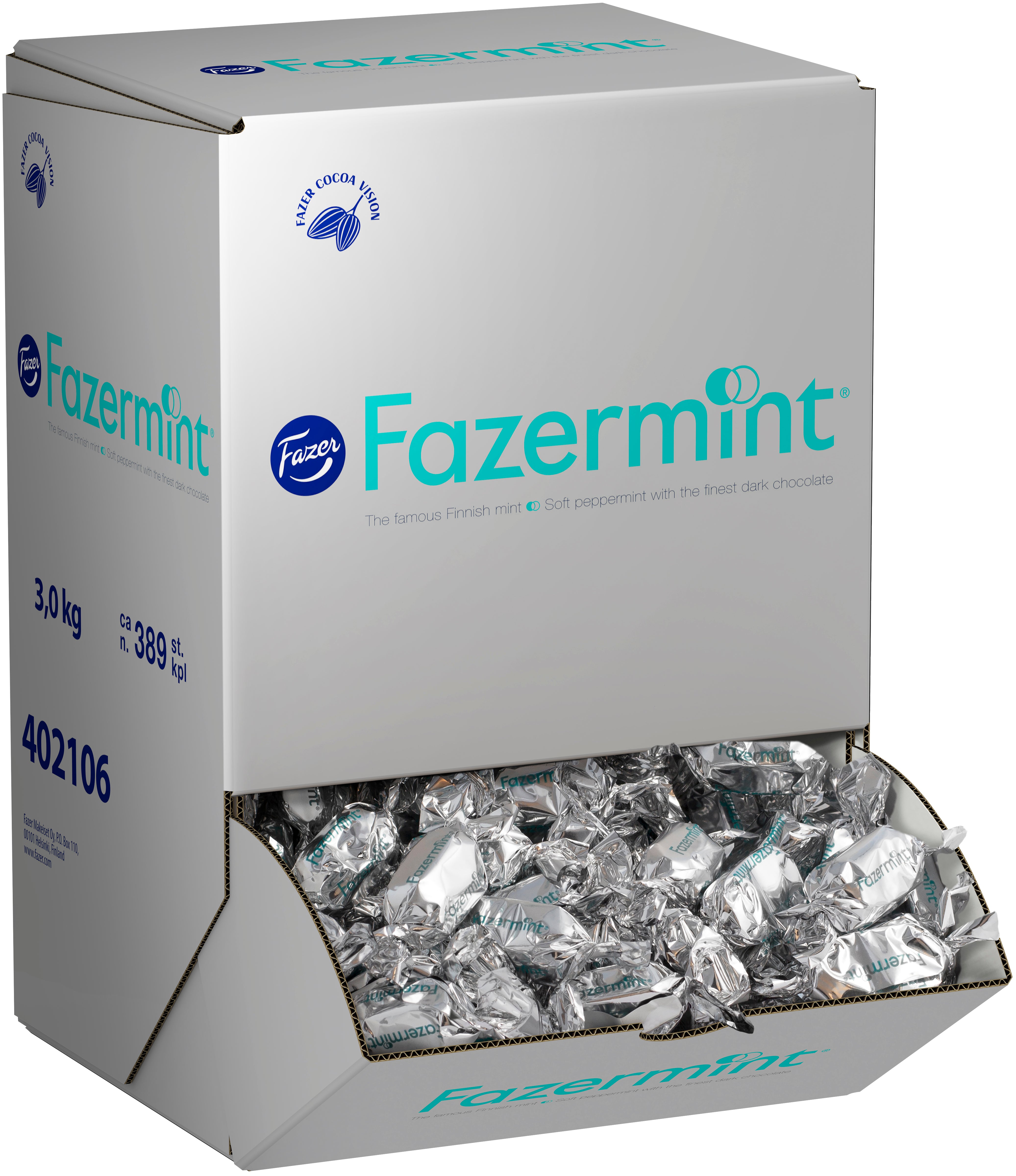 Fazer Fazermint minttutäytteinen tumma suklaakonvehti 3,0kg